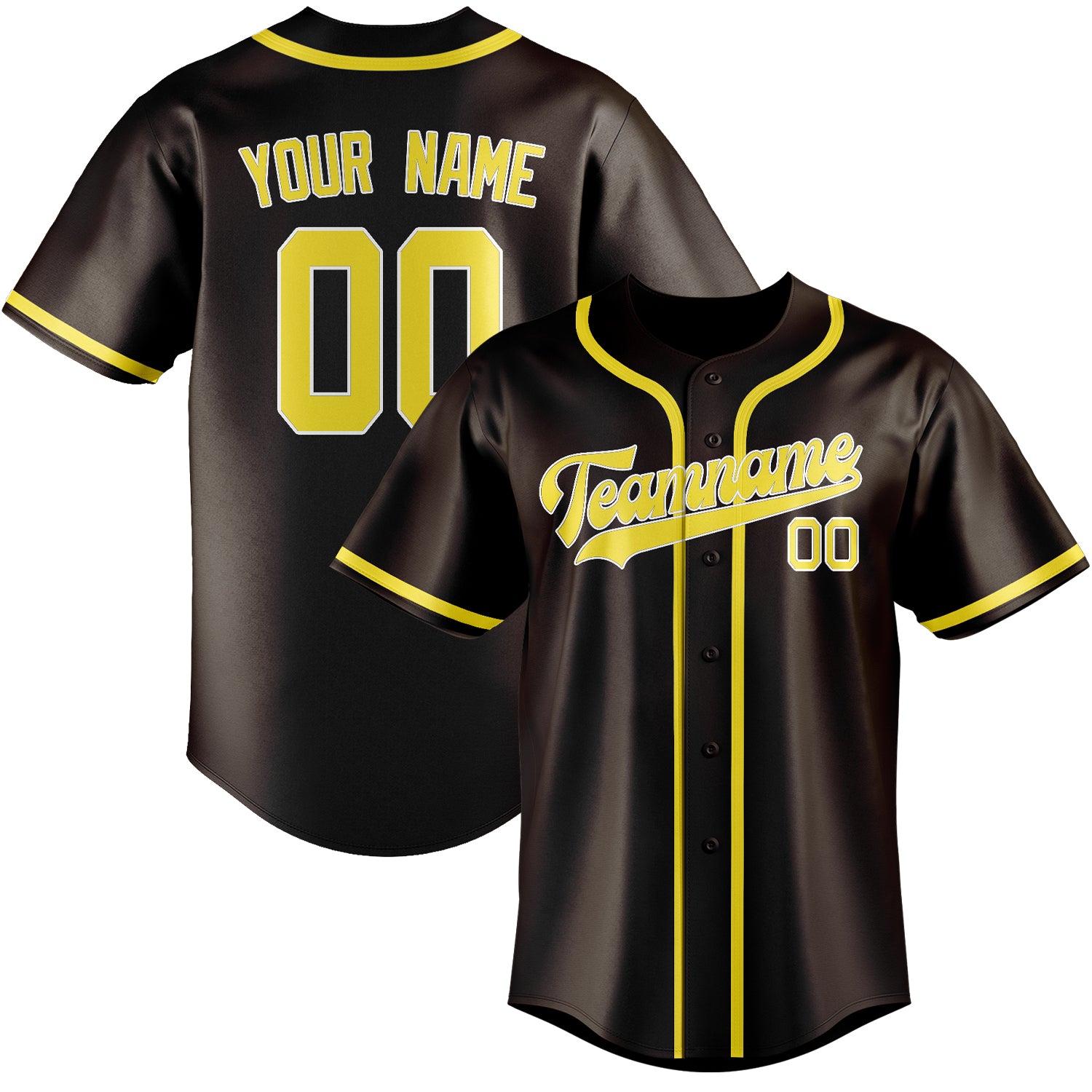 Benutzerdefiniertes Professionelles Braun Blassgelb Baseballtrikot