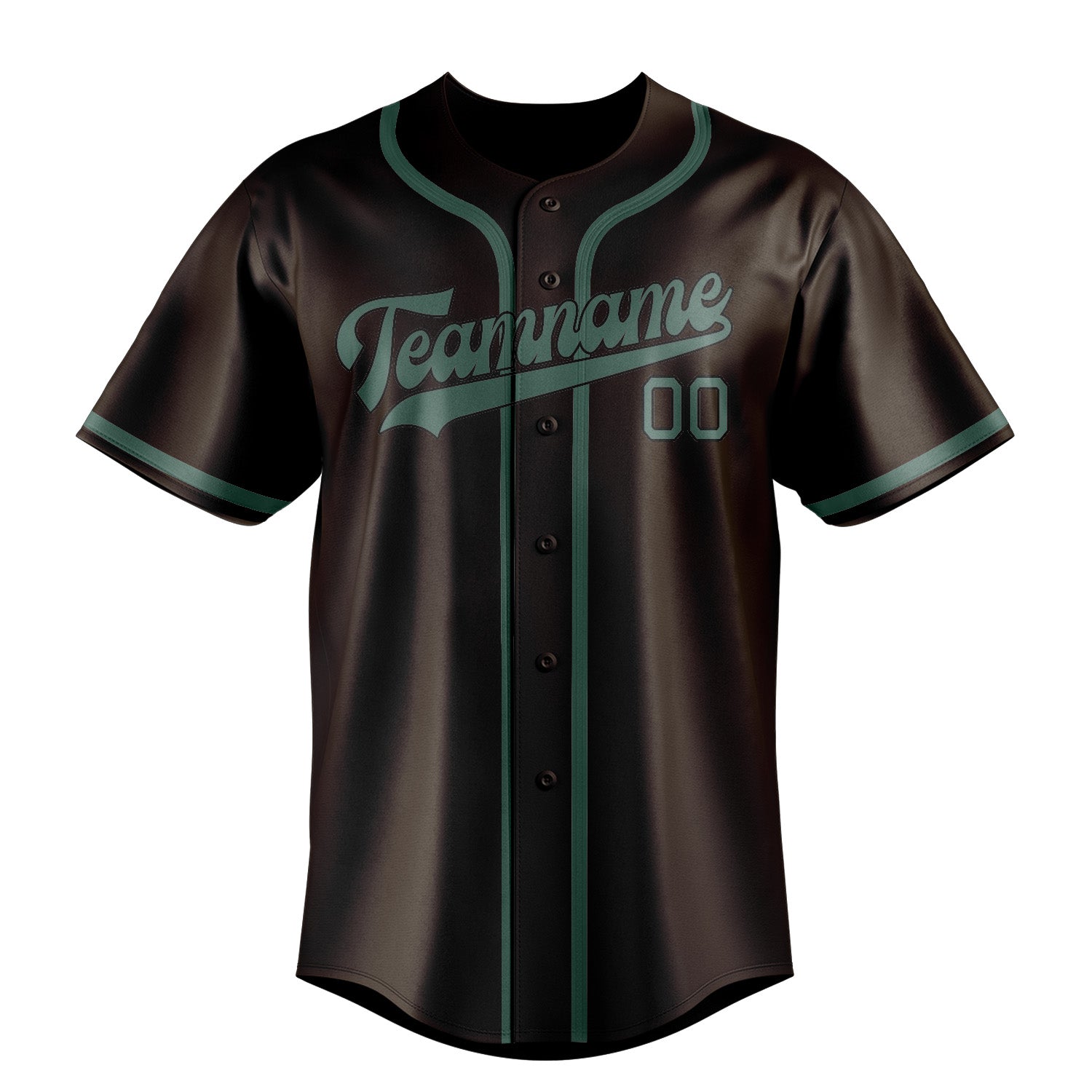 Benutzerdefiniertes Professionelles Braun Blaugrün Baseballtrikot