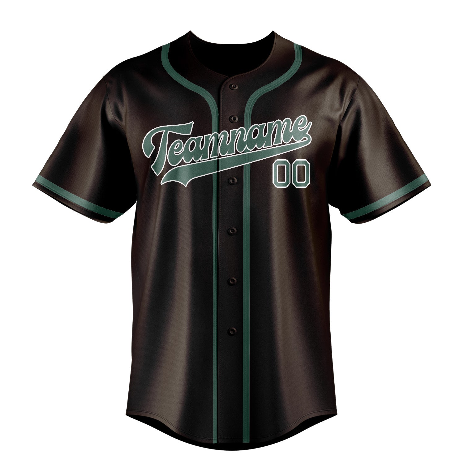 Benutzerdefiniertes Professionelles Braun Blaugrün Baseballtrikot