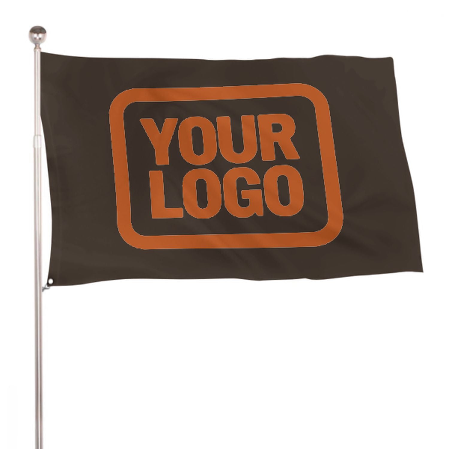 Maßgeschneidertes Braun Orange Flagge