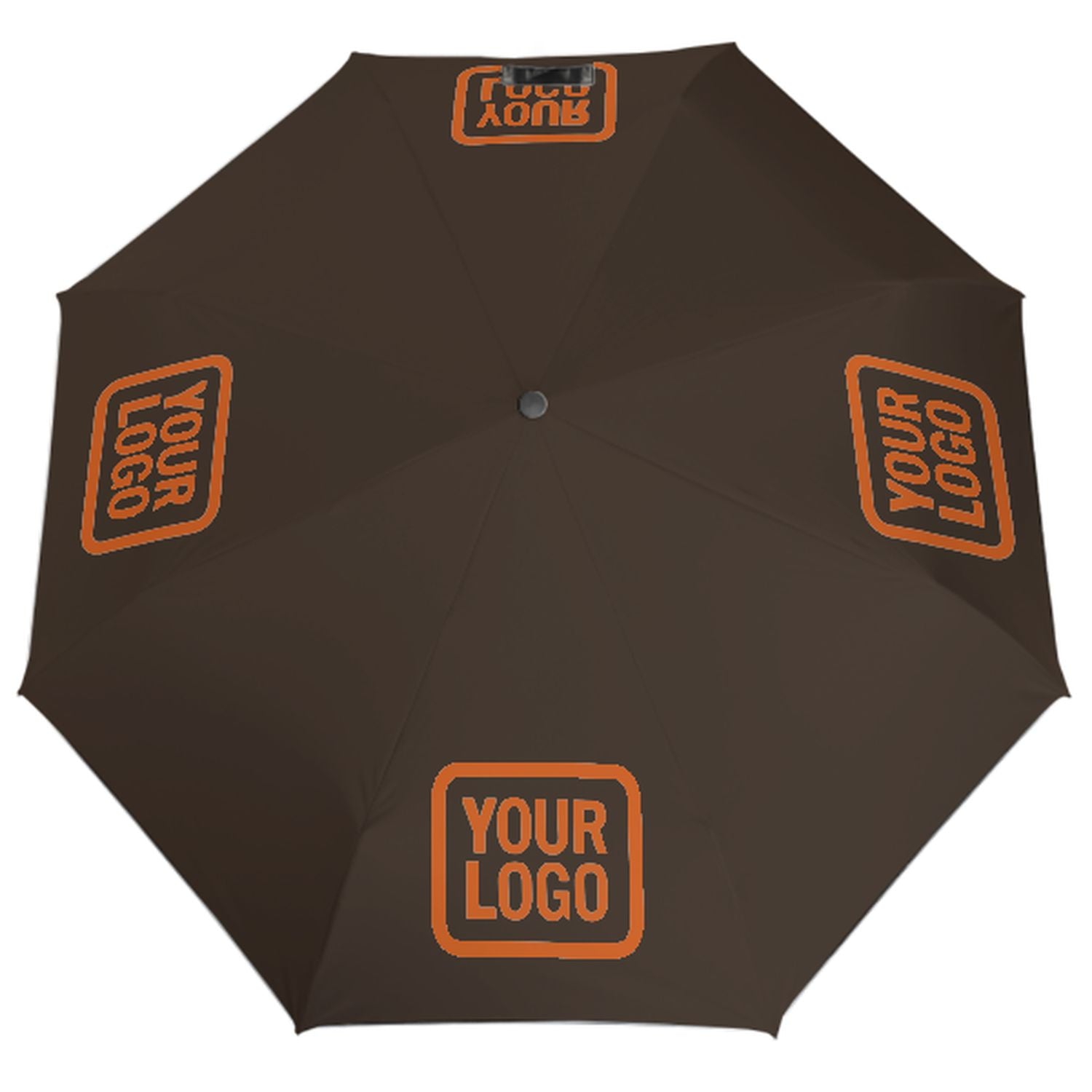 Maßgeschneidertes Braun Orange Automatik-Regenschirm