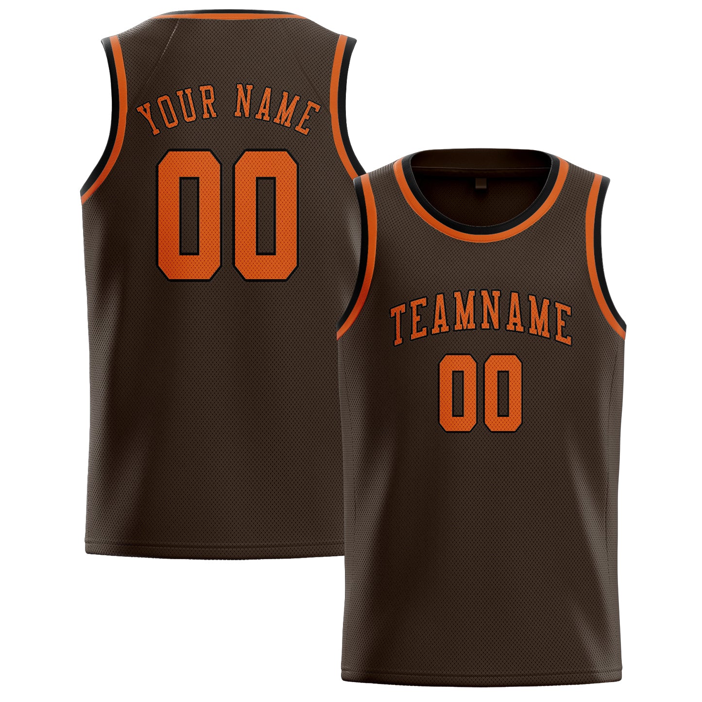 Benutzerdefiniertes Professionelles Braun Orange Basketballtrikot