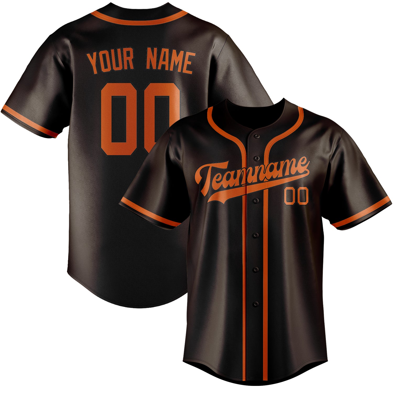 Benutzerdefiniertes Professionelles Braun Orange Baseballtrikot