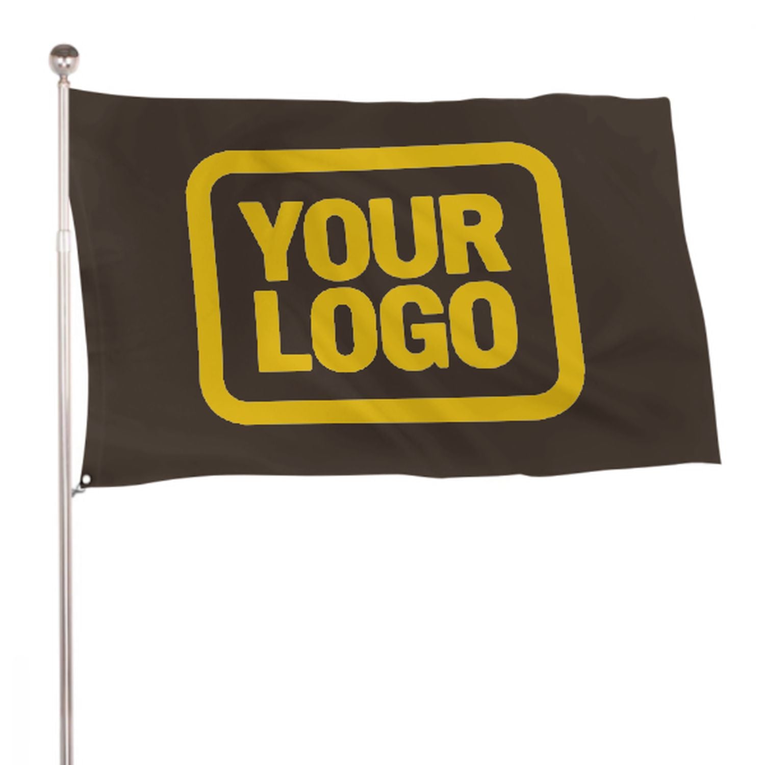 Maßgeschneidertes Braun Gold Flagge