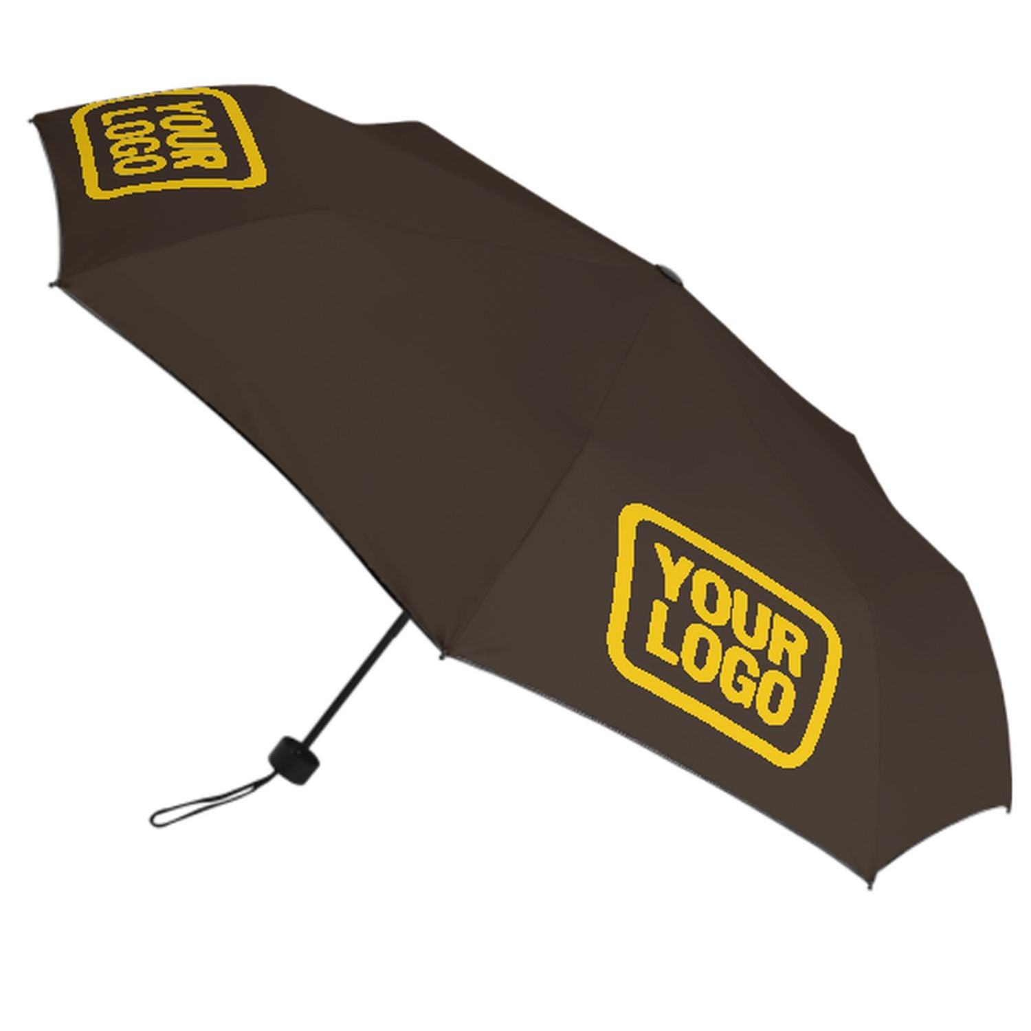 Maßgeschneidertes Braun Gold Automatik-Regenschirm