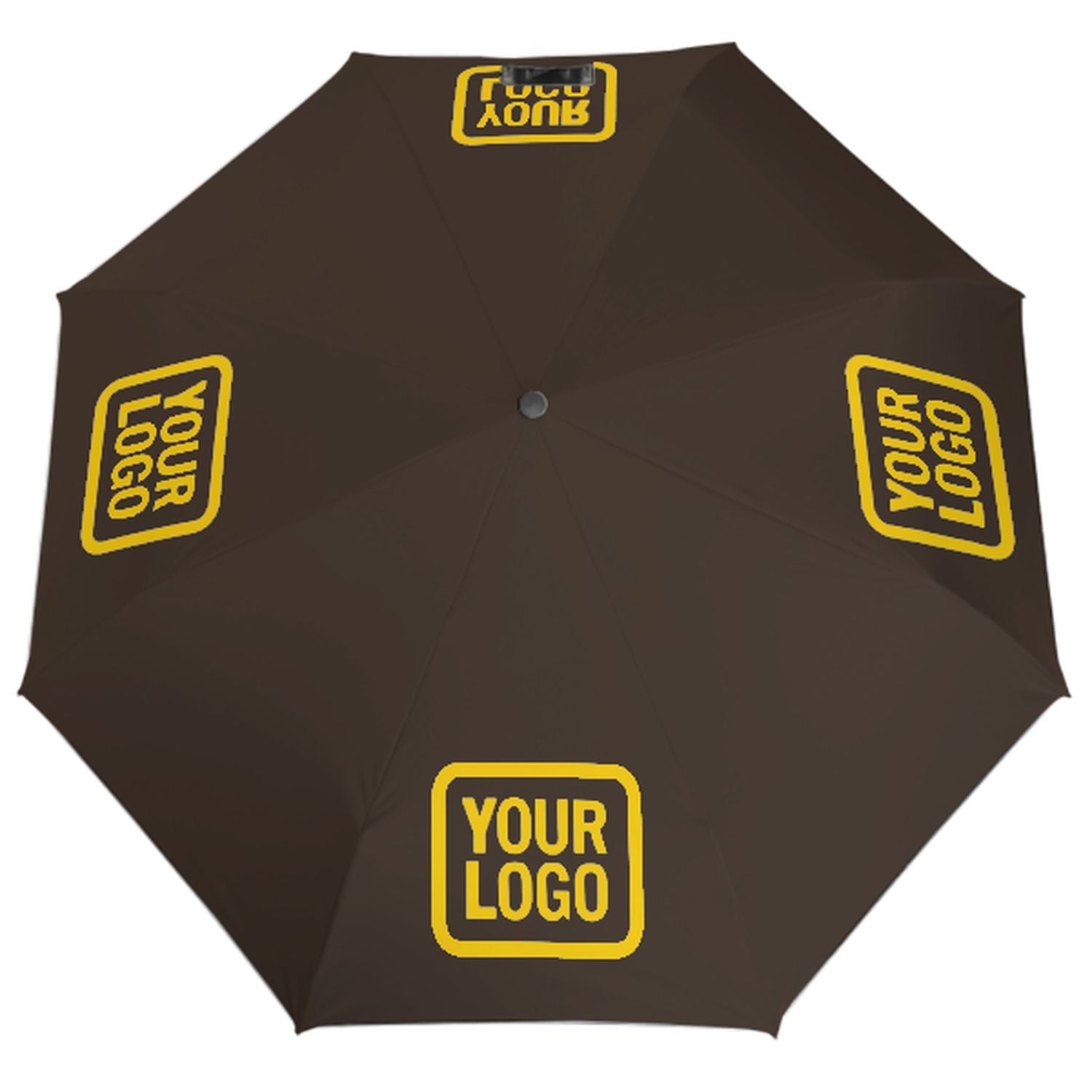 Maßgeschneidertes Braun Gold Automatik-Regenschirm