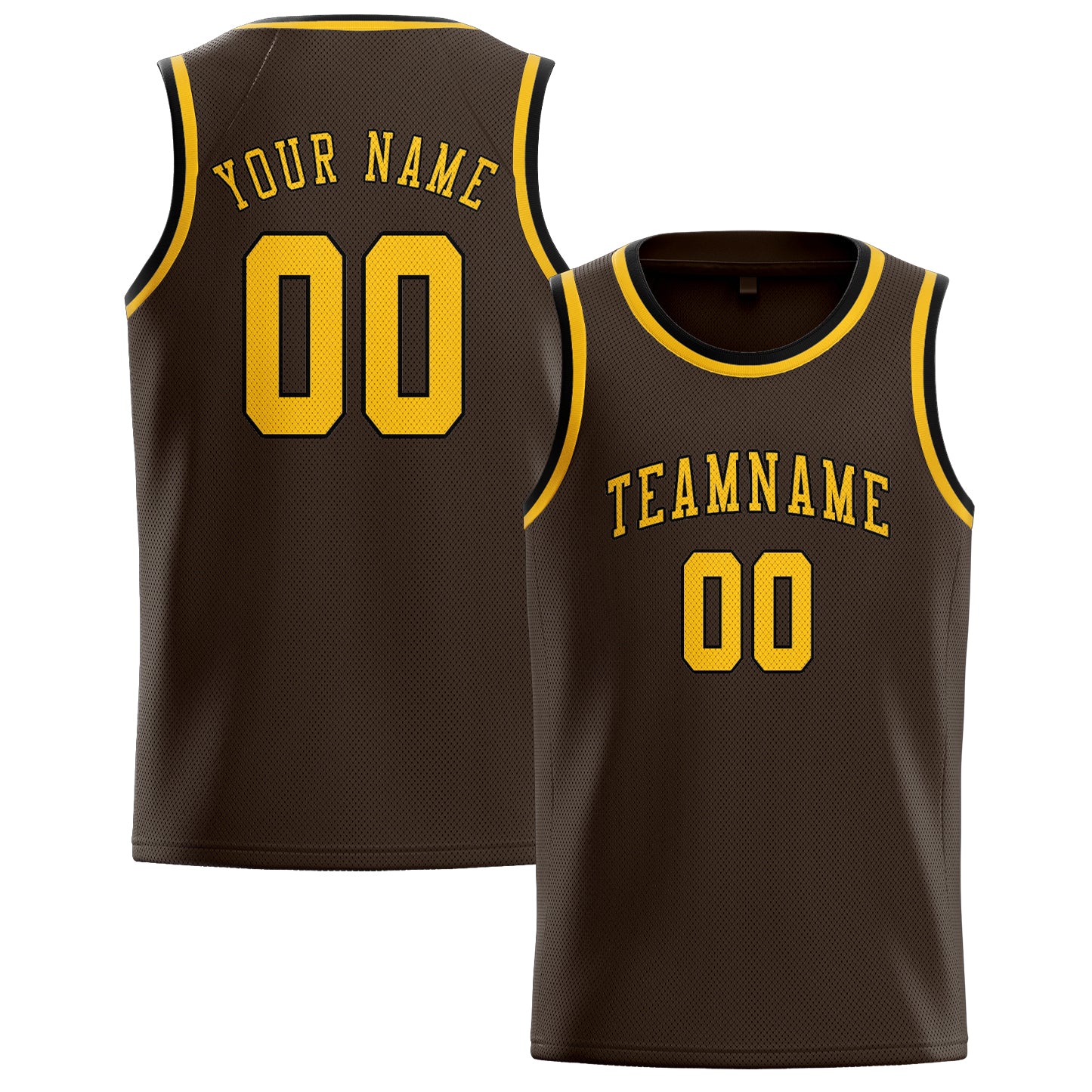 Benutzerdefiniertes Professionelles Braun Gold Basketballtrikot