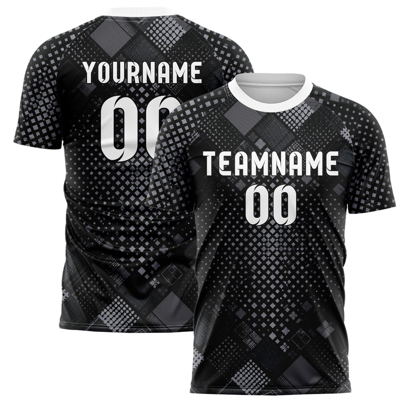 Schwarz klassisches Rauten radialer Center Fade Design 01-0393 individuelles Fußballtrikot main