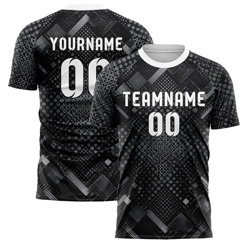 Schwarz klassisches Rauten radialer Center Fade Design 01-0465 individuelles Fußballtrikot main