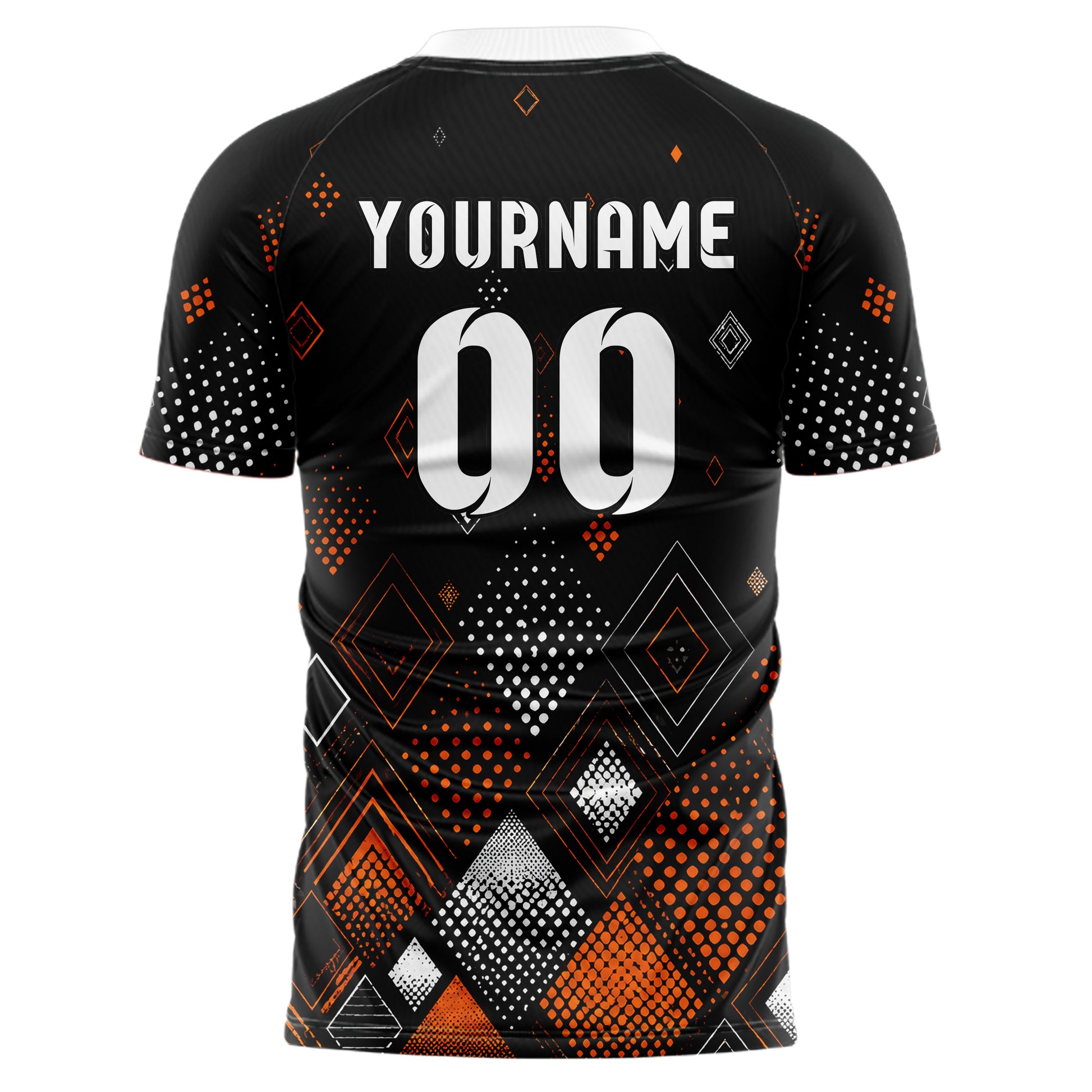 Schwarz dunkles Rauten dichter Verlauf von unten Design 01-0175 individuelles Fußballtrikot back