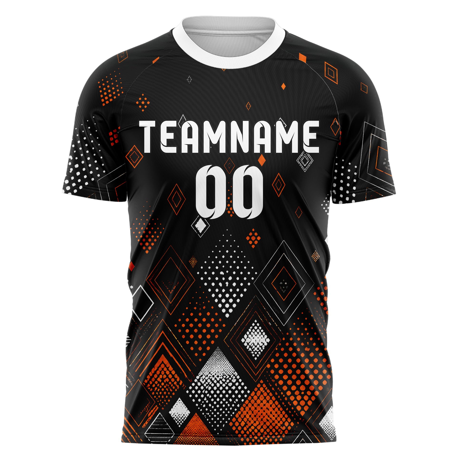 Schwarz dunkles Rauten dichter Verlauf von unten Design 01-0175 individuelles Fußballtrikot front