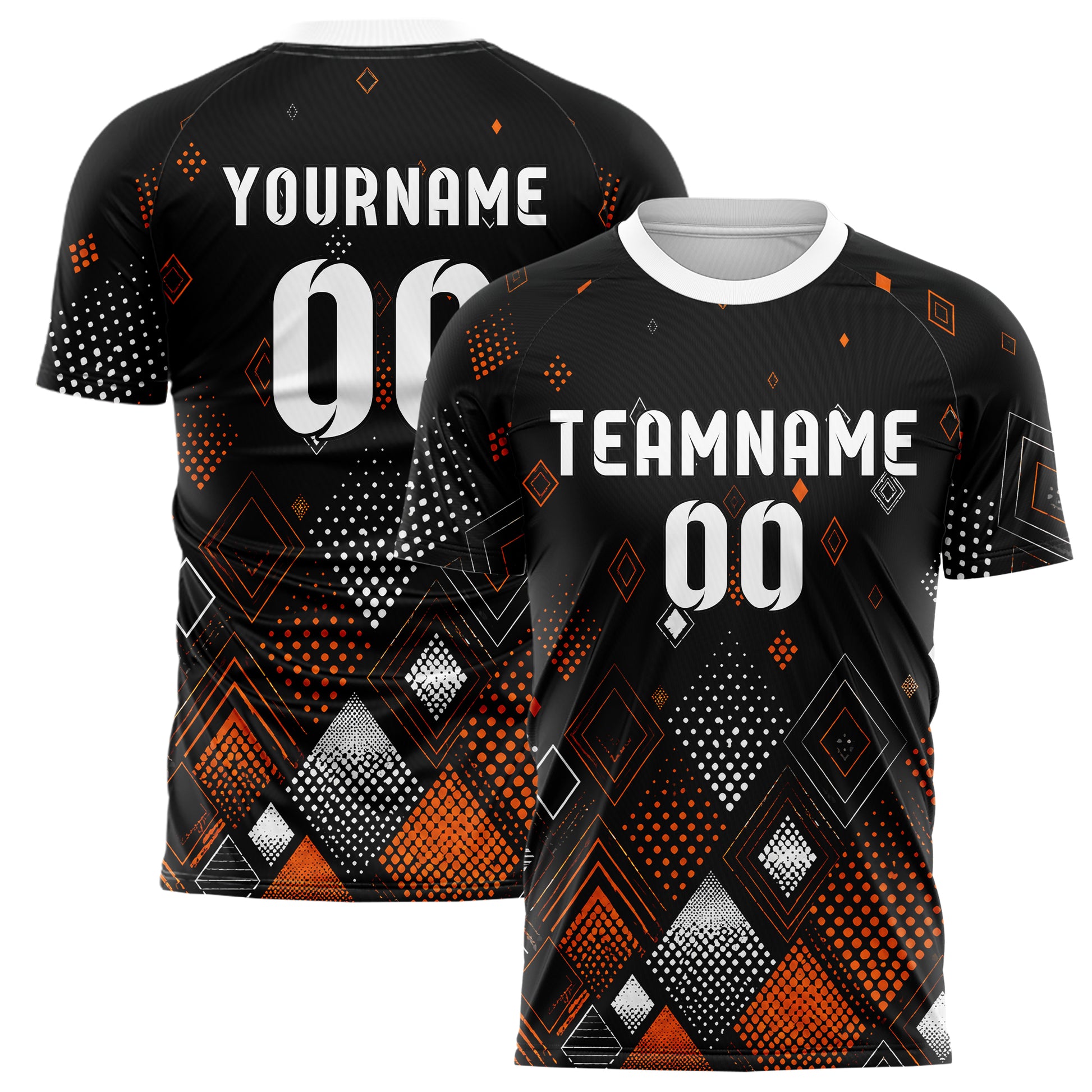Schwarz dunkles Rauten dichter Verlauf von unten Design 01-0175 individuelles Fußballtrikot main