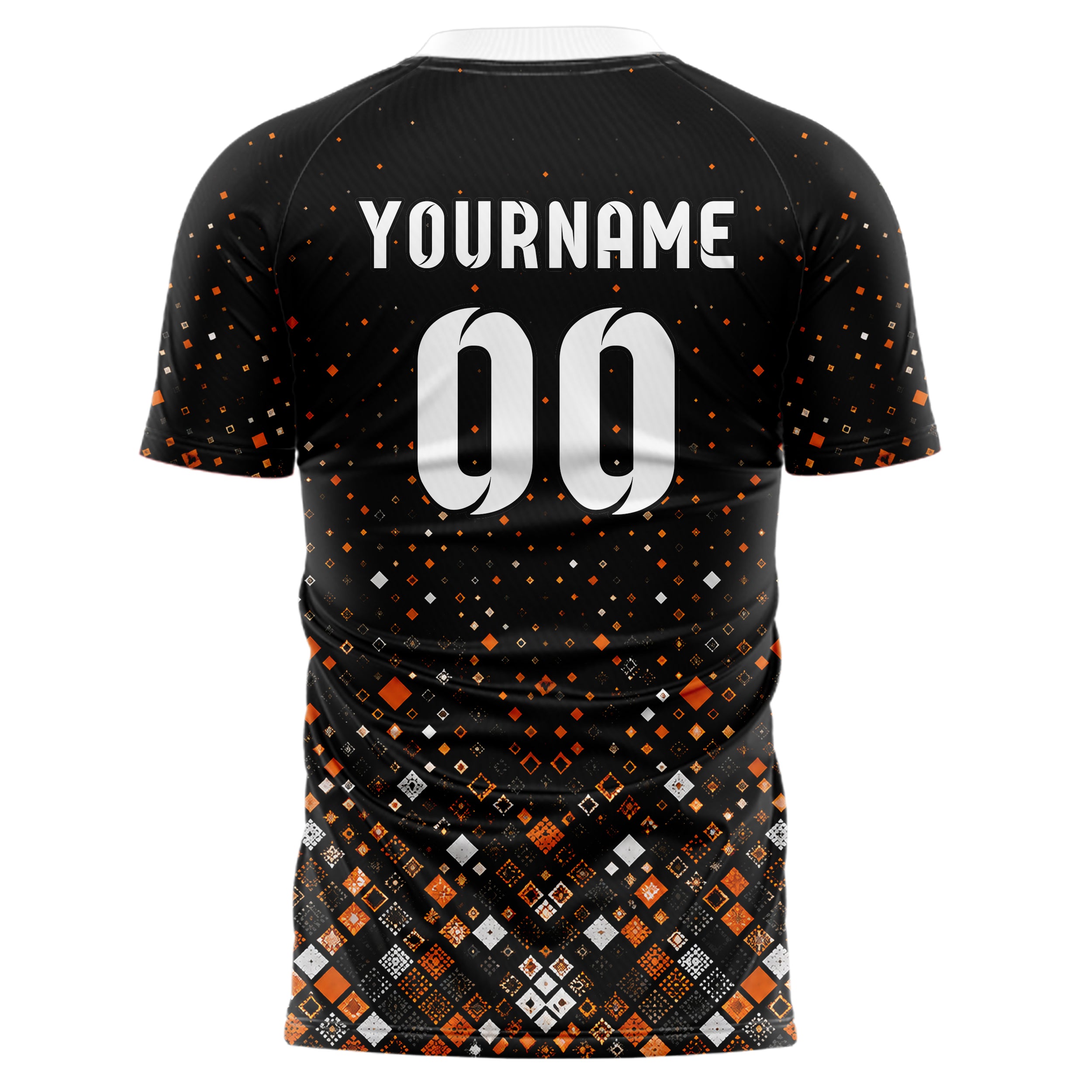 Schwarz dunkles Rauten dichter Verlauf von unten Design 01-0295 individuelles Fußballtrikot back