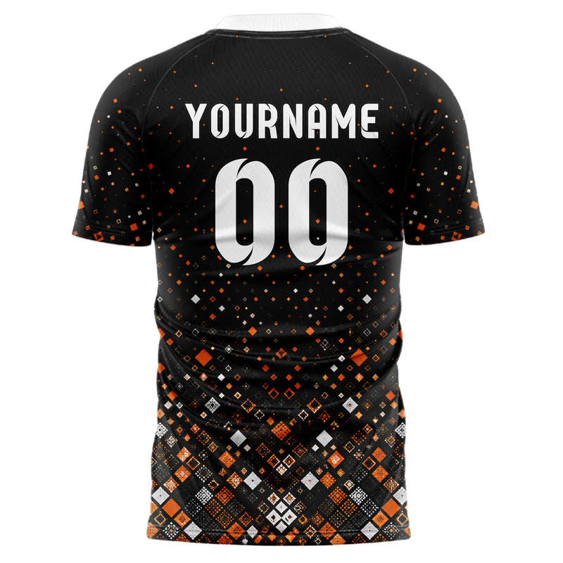Schwarz dunkles Rauten dichter Verlauf von unten Design 01-0295 individuelles Fußballtrikot back