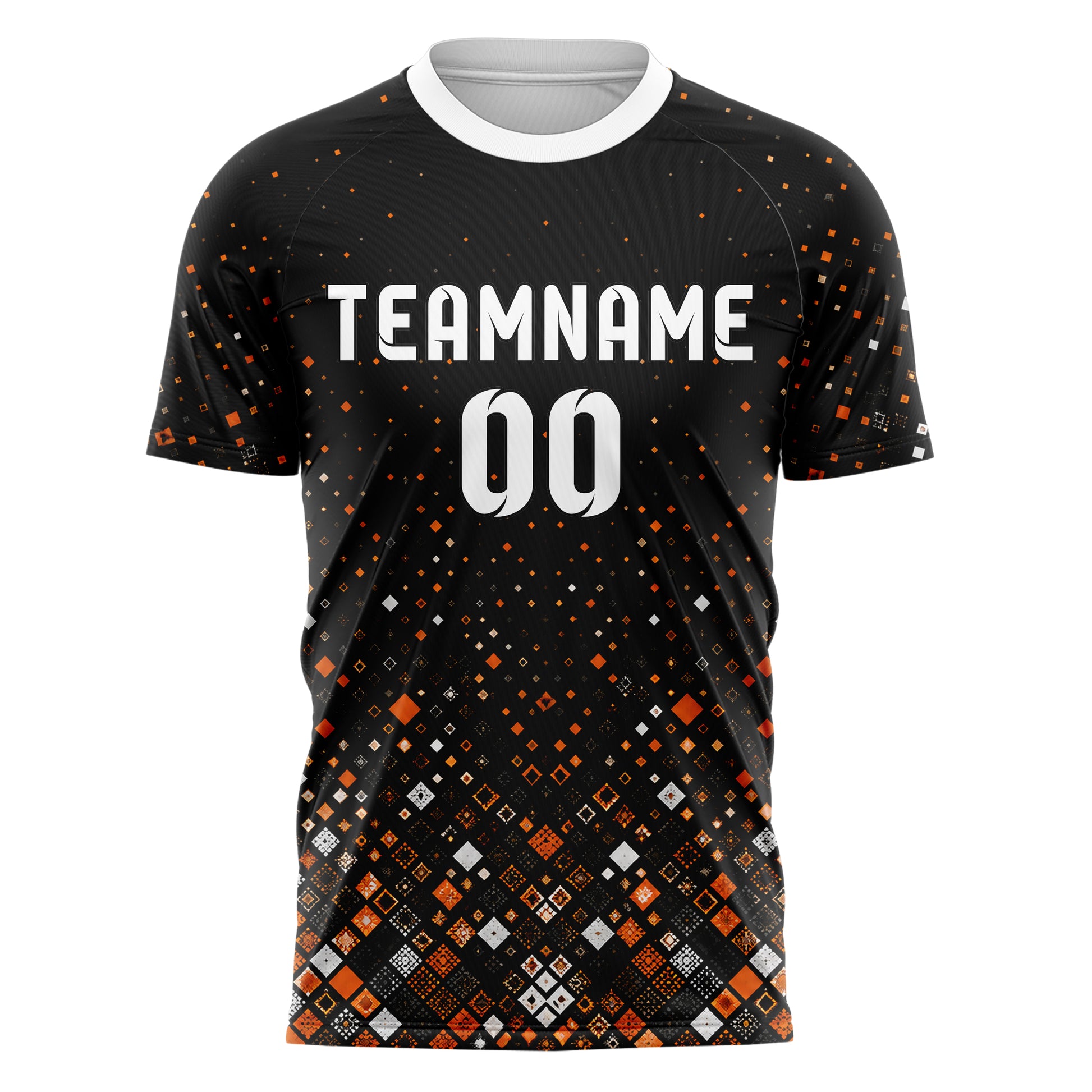 Schwarz dunkles Rauten dichter Verlauf von unten Design 01-0295 individuelles Fußballtrikot front