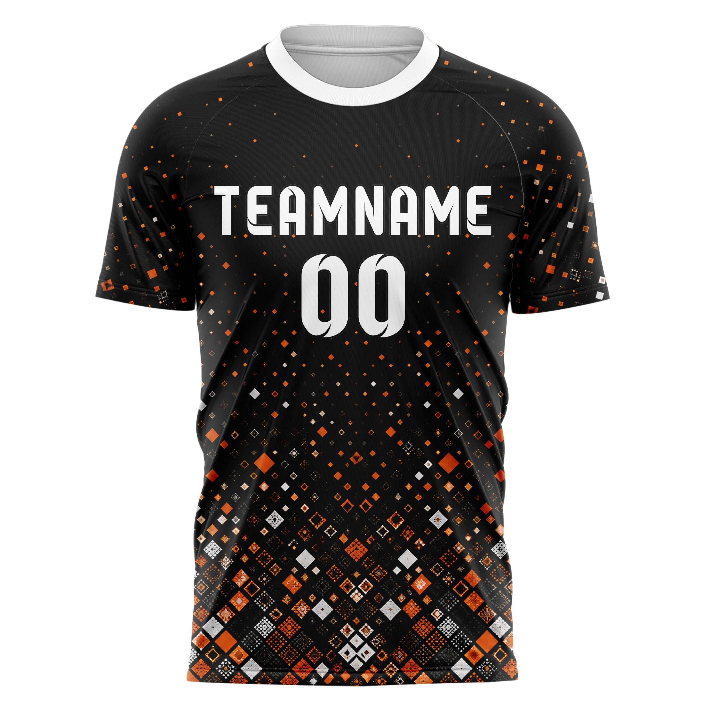 Schwarz dunkles Rauten dichter Verlauf von unten Design 01-0295 individuelles Fußballtrikot front