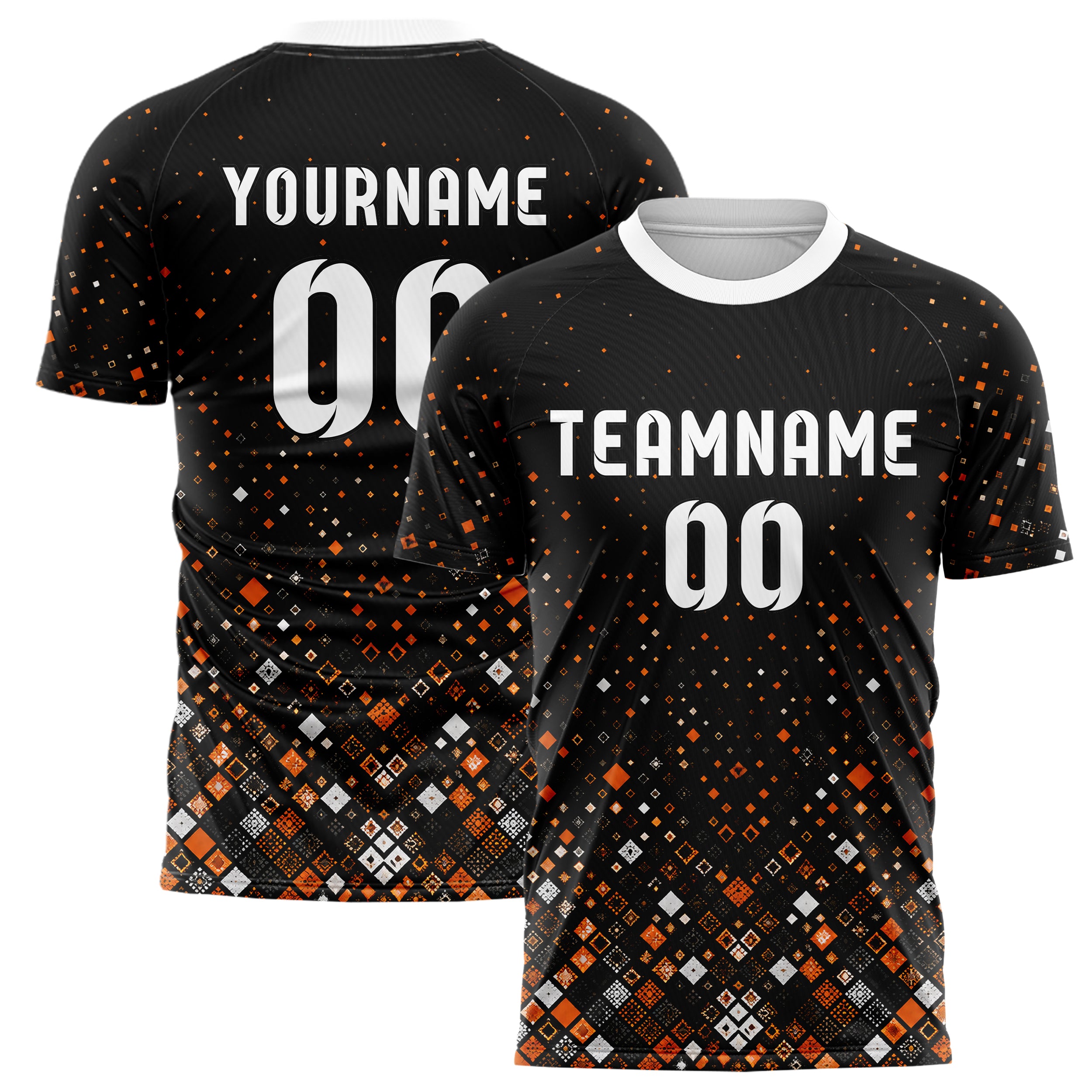 Schwarz dunkles Rauten dichter Verlauf von unten Design 01-0295 individuelles Fußballtrikot main