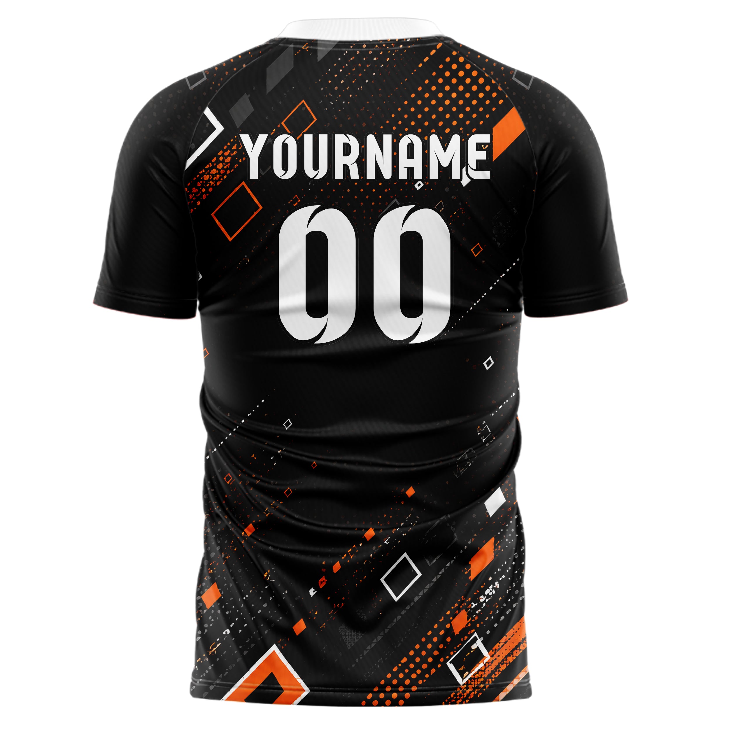 Schwarz dunkles Rauten radialer Center Fade Design 01-0169 individuelles Fußballtrikot back