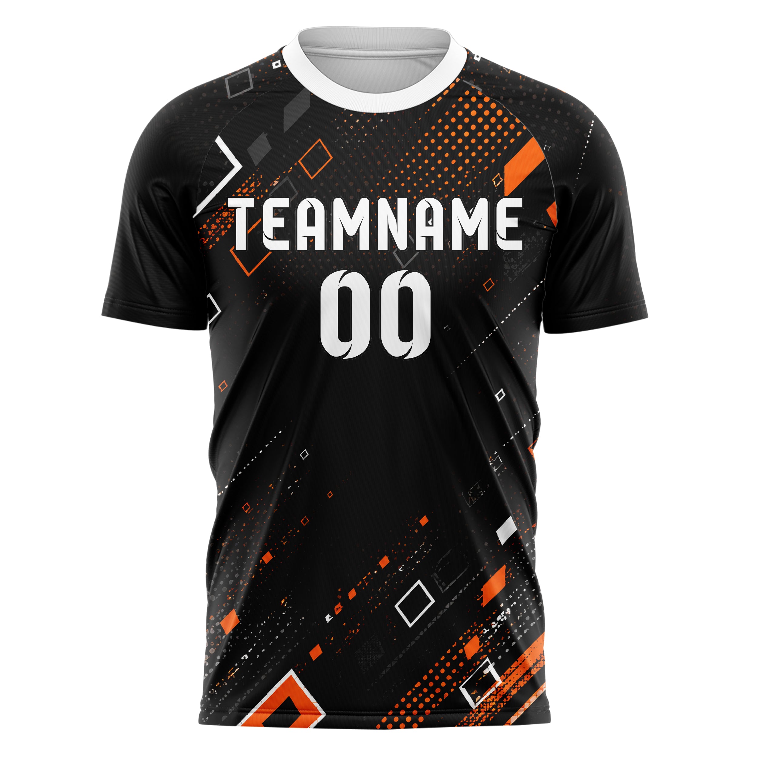Schwarz dunkles Rauten radialer Center Fade Design 01-0169 individuelles Fußballtrikot front