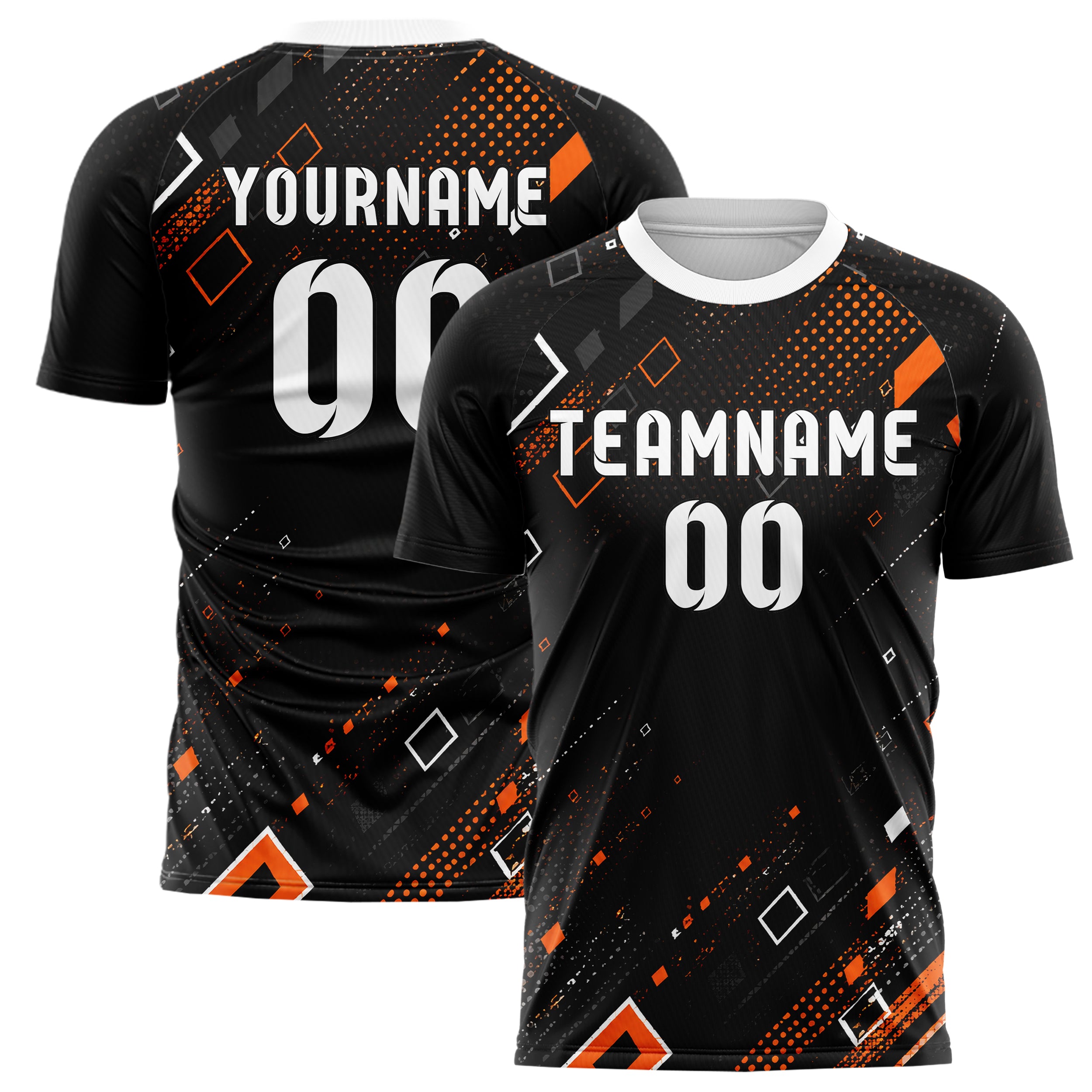 Schwarz dunkles Rauten radialer Center Fade Design 01-0169 individuelles Fußballtrikot main