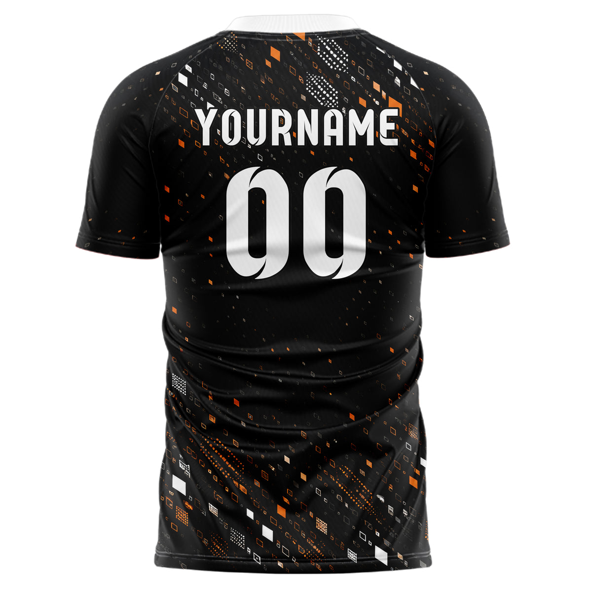 Schwarz dunkles Rauten radialer Center Fade Design 01-0289 individuelles Fußballtrikot back
