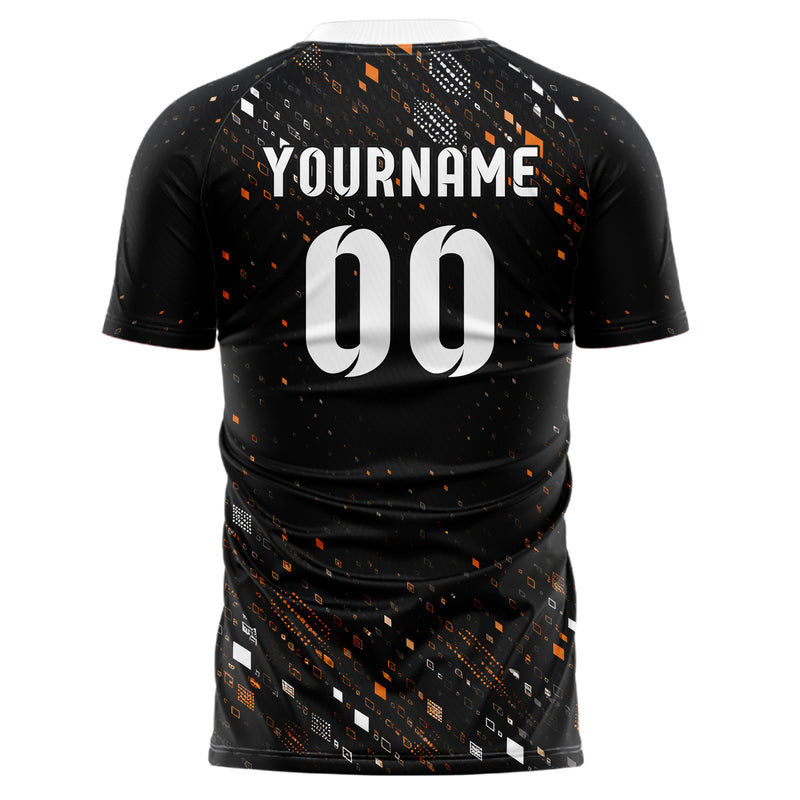 Schwarz dunkles Rauten radialer Center Fade Design 01-0289 individuelles Fußballtrikot back