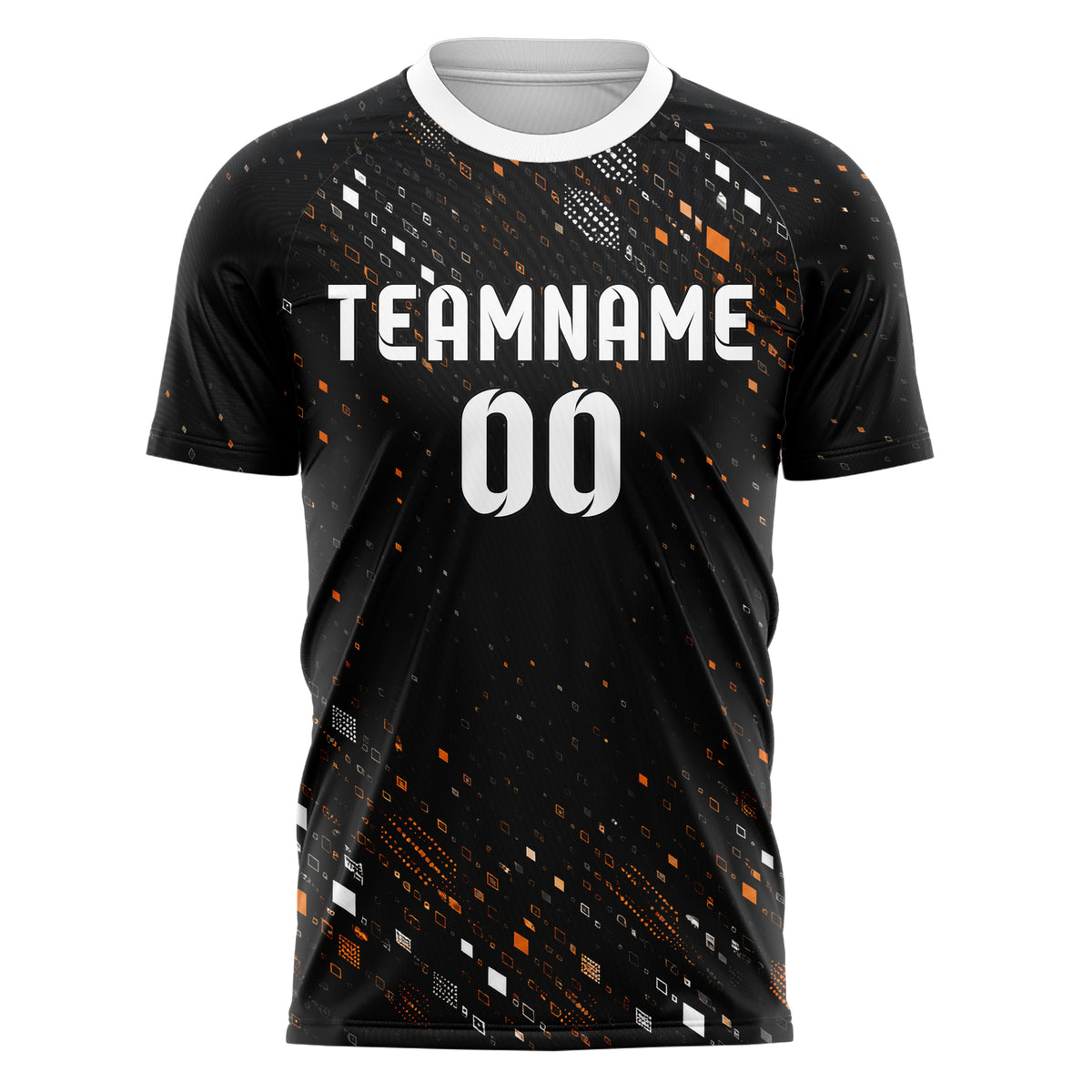 Schwarz dunkles Rauten radialer Center Fade Design 01-0289 individuelles Fußballtrikot front