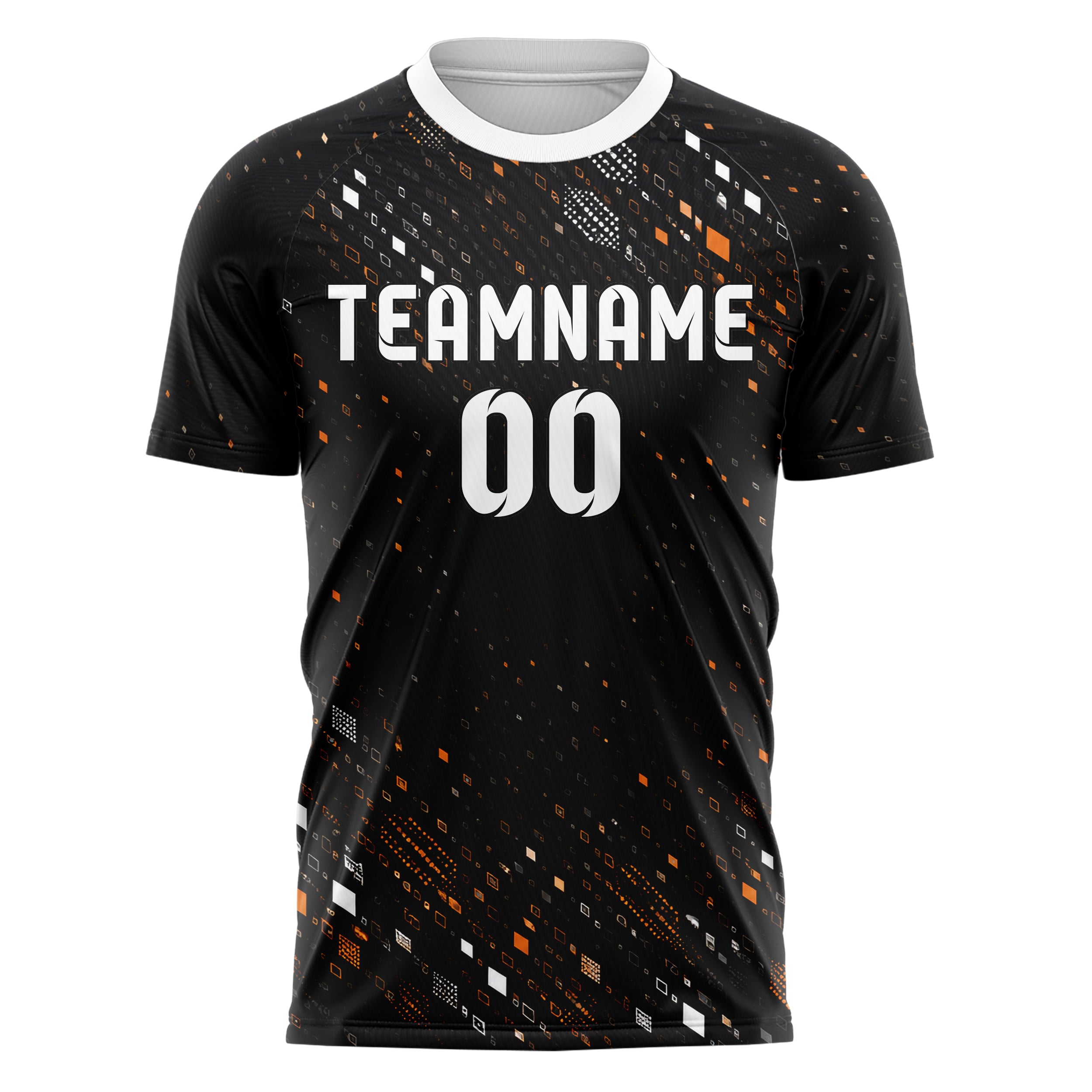 Schwarz dunkles Rauten radialer Center Fade Design 01-0289 individuelles Fußballtrikot front