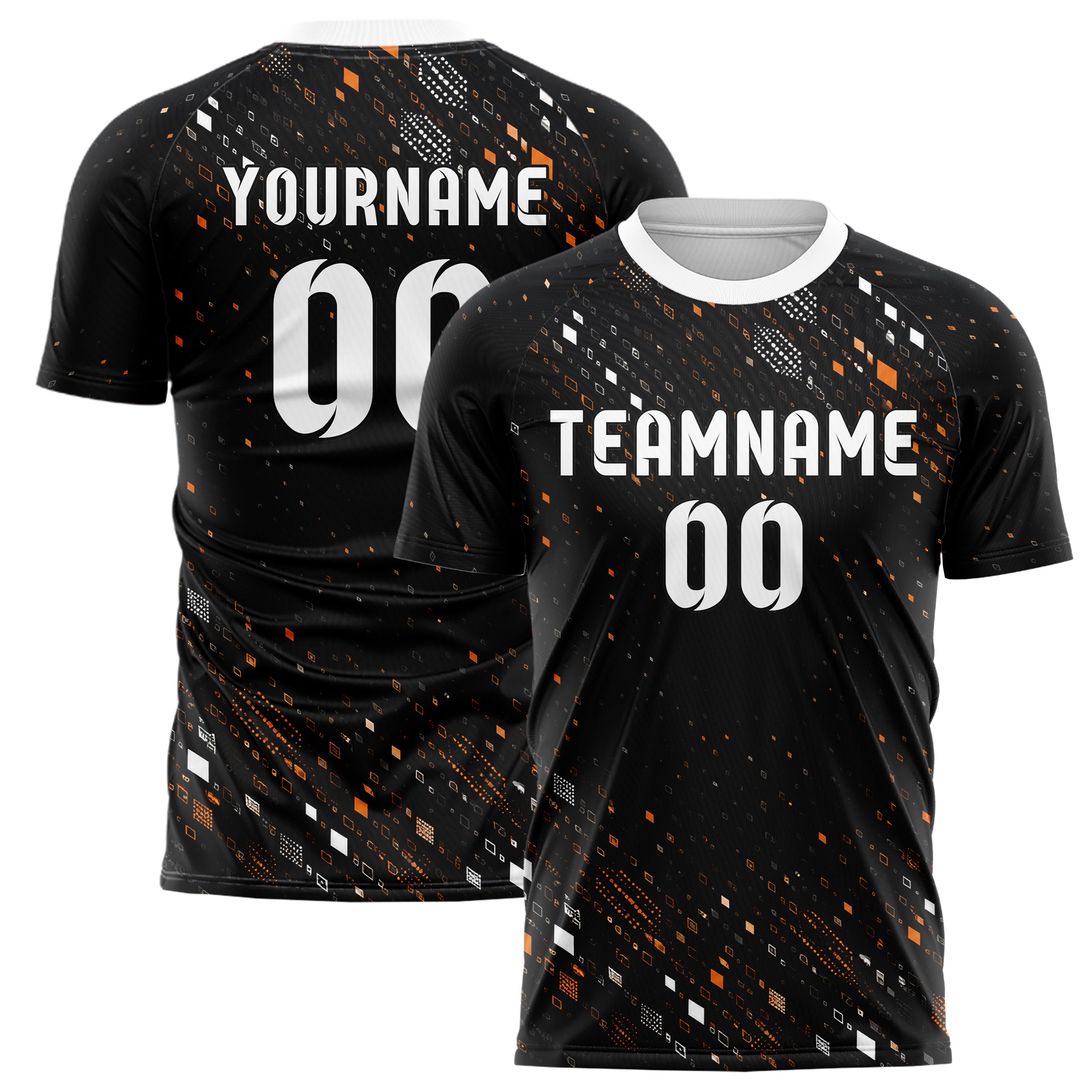Schwarz dunkles Rauten radialer Center Fade Design 01-0289 individuelles Fußballtrikot main