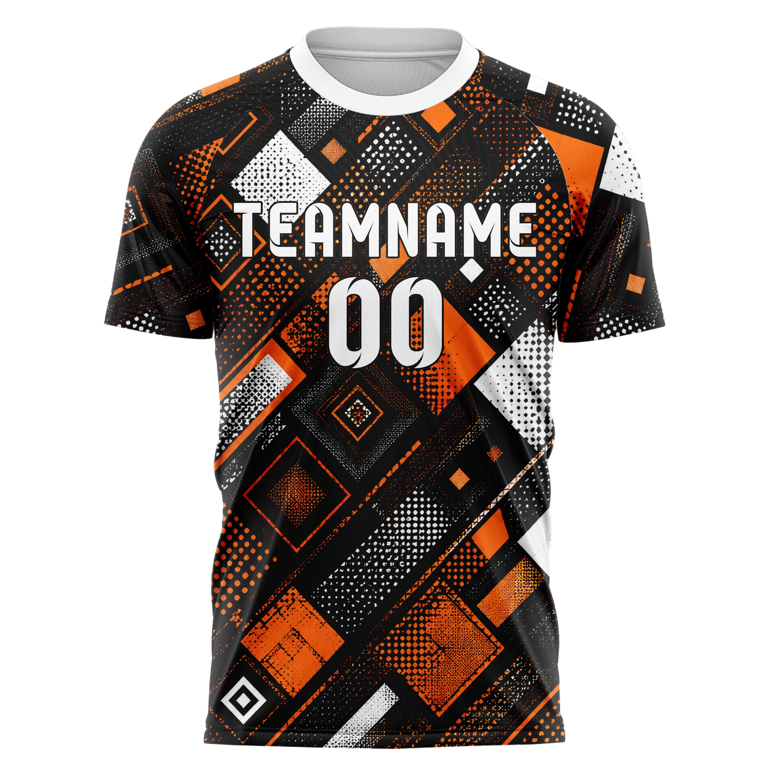 Schwarz dunkles Rauten diagonale Tessellation Design 01-0466 individuelles Fußballtrikot front