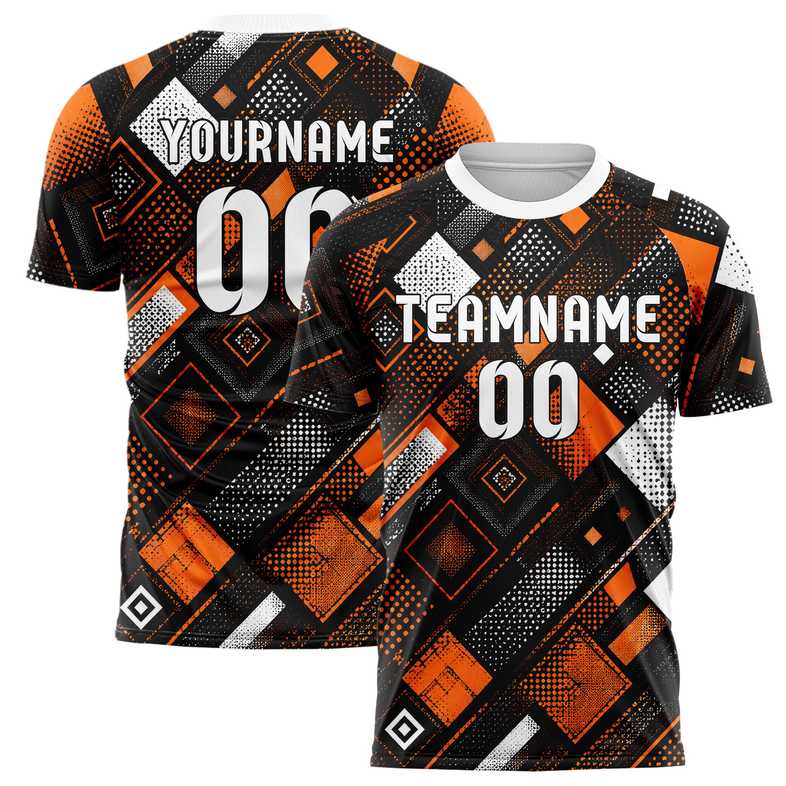Schwarz dunkles Rauten diagonale Tessellation Design 01-0466 individuelles Fußballtrikot main