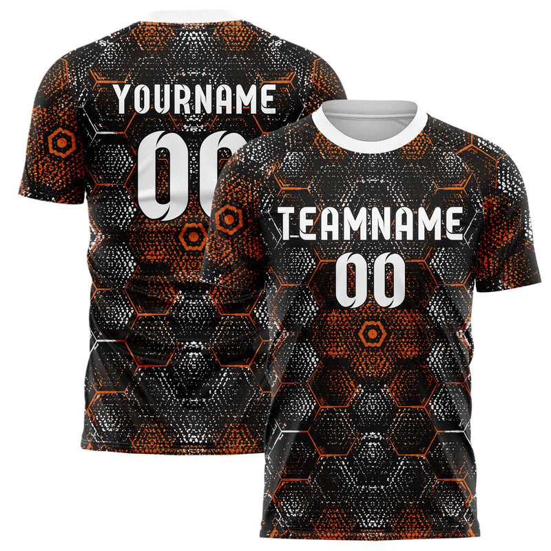 Schwarz dunkles Rauten hexagonale Panels Design 01-0454 individuelles Fußballtrikot main