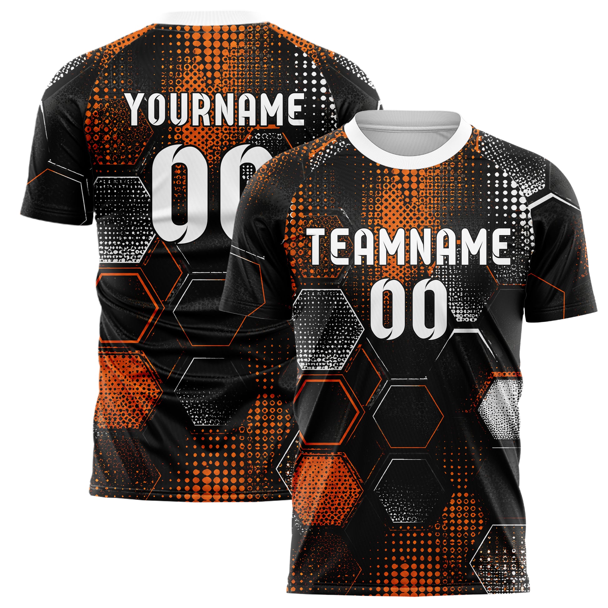 Schwarz dunkles Rauten hexagonale Panels Design 01-0478 individuelles Fußballtrikot main