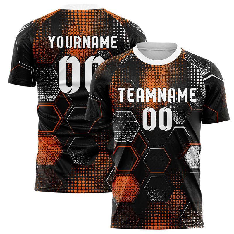 Schwarz dunkles Rauten hexagonale Panels Design 01-0478 individuelles Fußballtrikot main