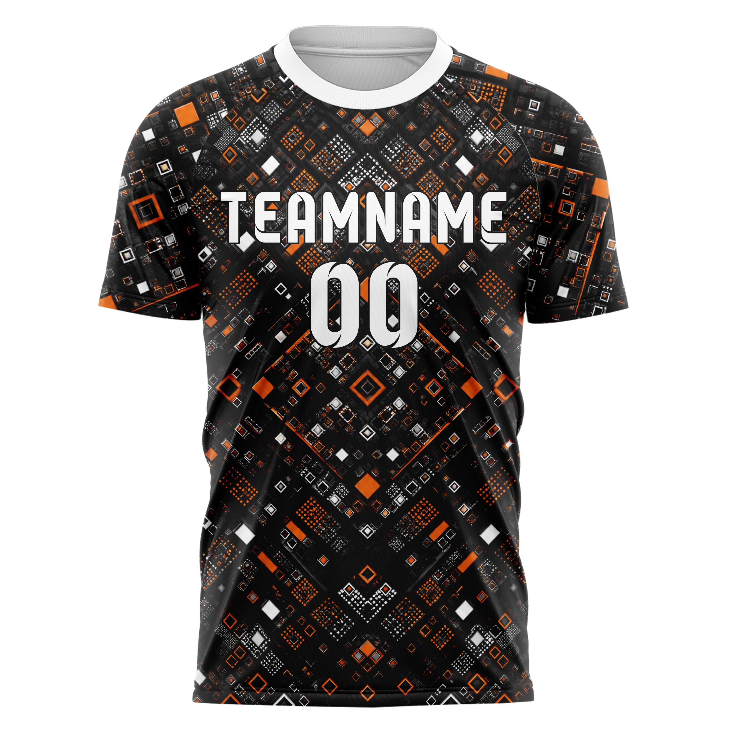 Schwarz dunkles Rauten Layered 3D Rhombus Design 01-0091 individuelles Fußballtrikot front