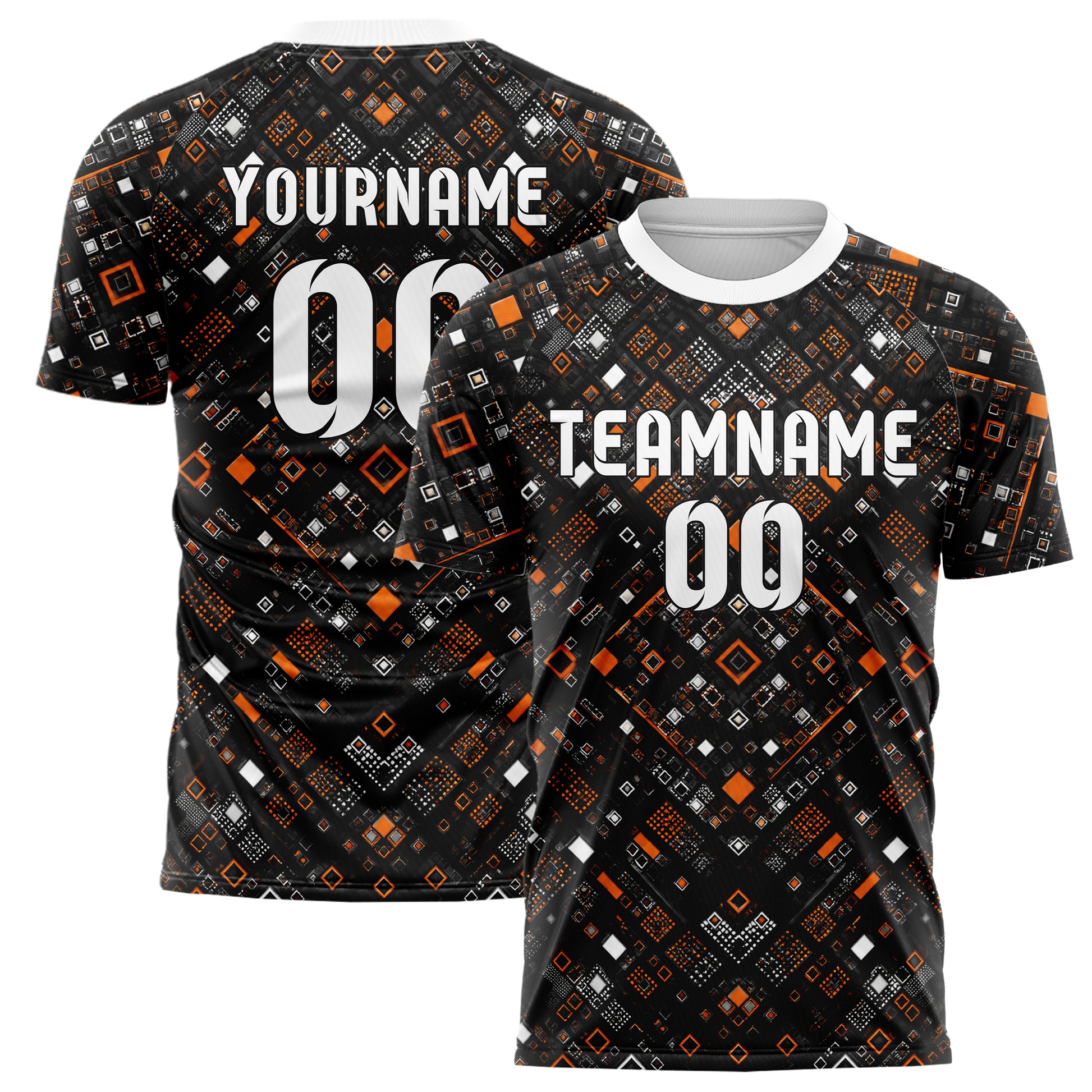 Schwarz dunkles Rauten Layered 3D Rhombus Design 01-0091 individuelles Fußballtrikot main