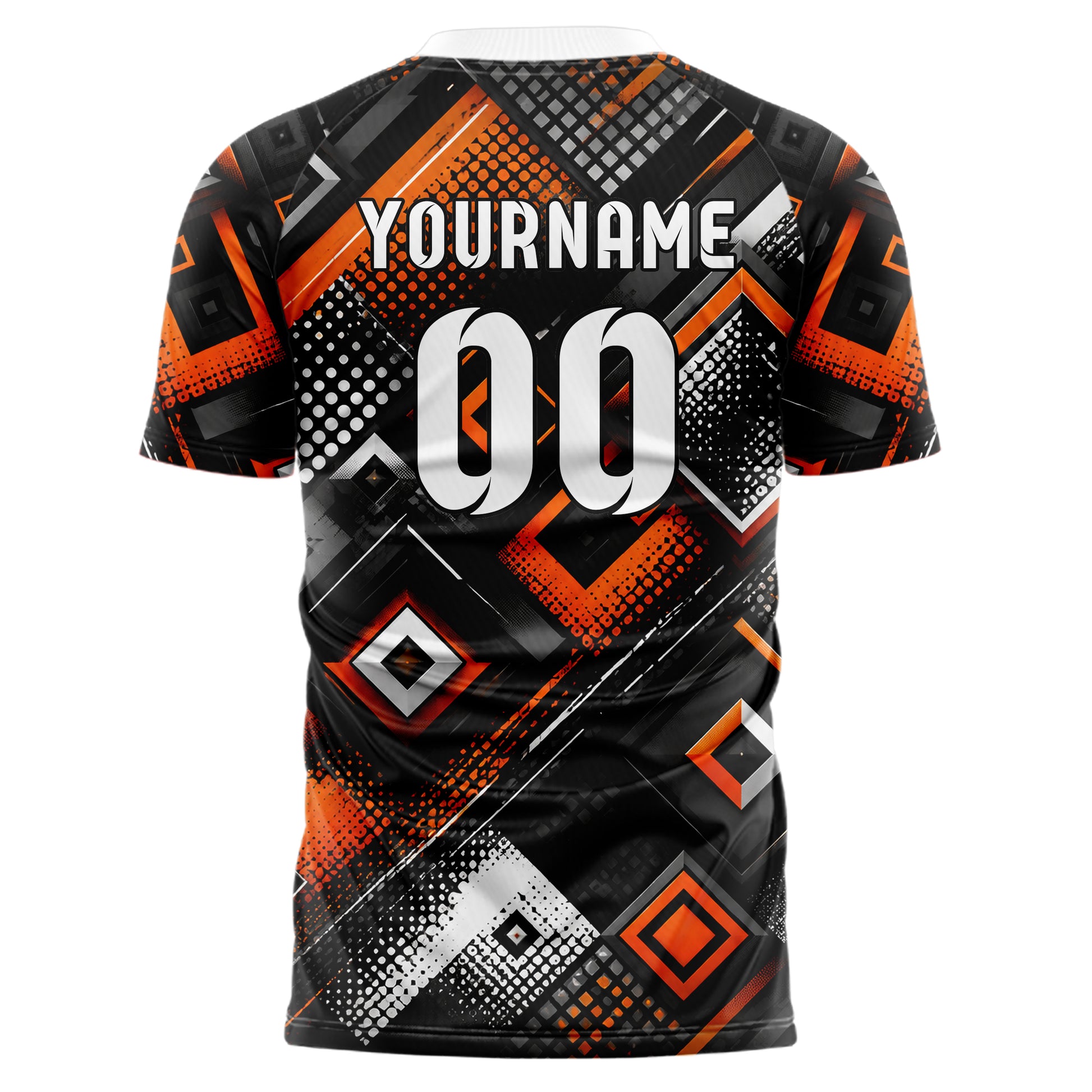 Schwarz dunkles Rauten Layered 3D Rhombus Design 01-0259 individuelles Fußballtrikot back