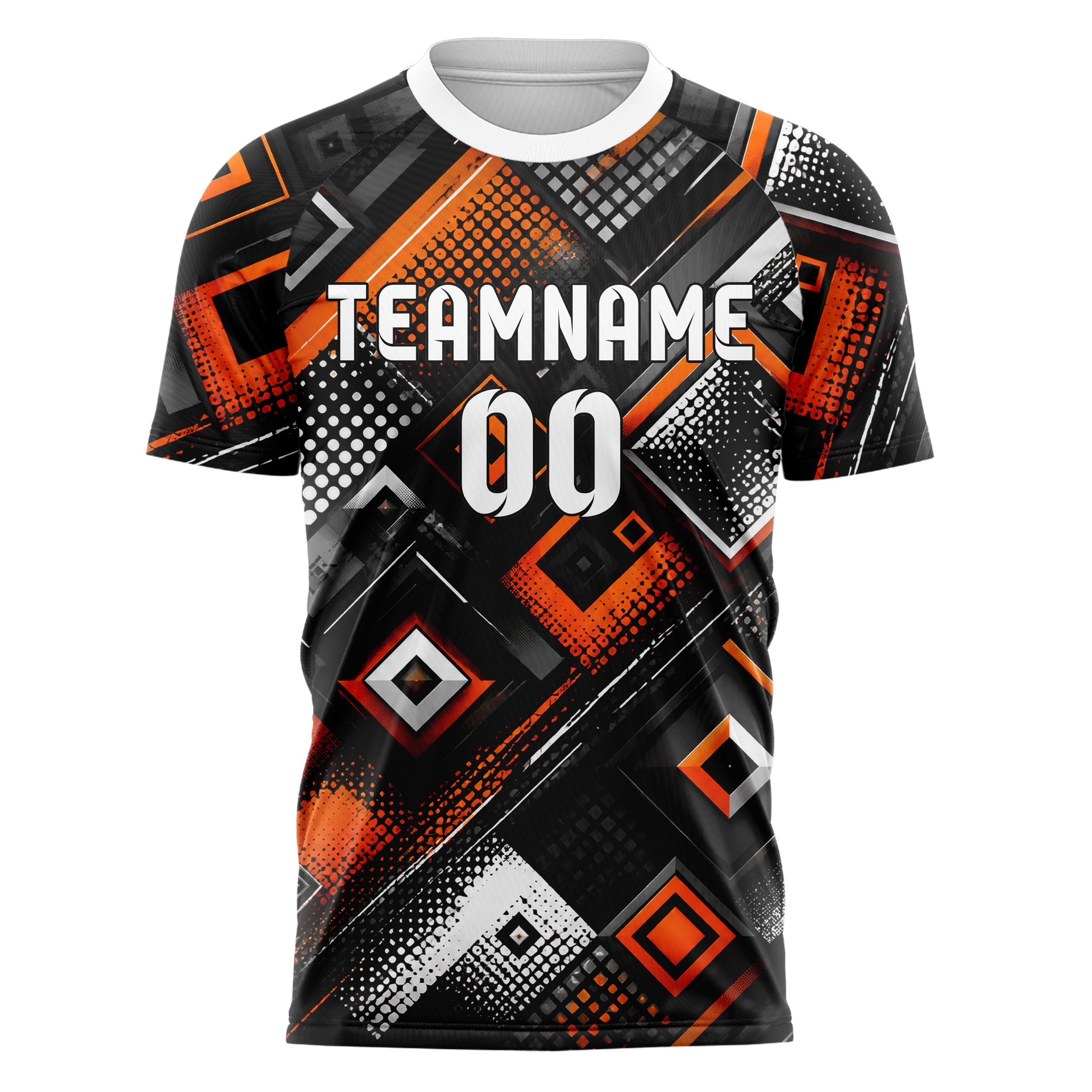 Schwarz dunkles Rauten Layered 3D Rhombus Design 01-0259 individuelles Fußballtrikot front