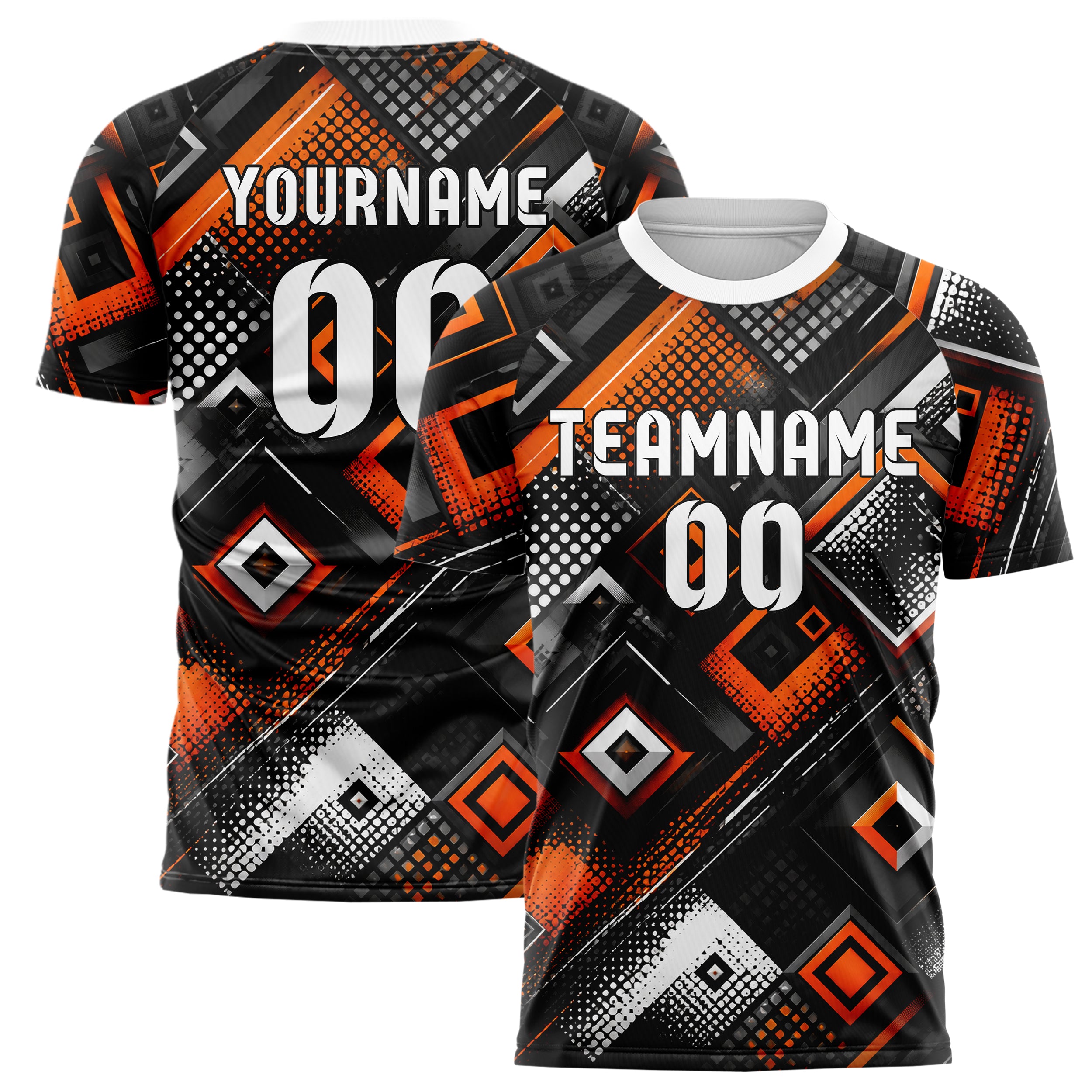 Schwarz dunkles Rauten Layered 3D Rhombus Design 01-0259 individuelles Fußballtrikot main