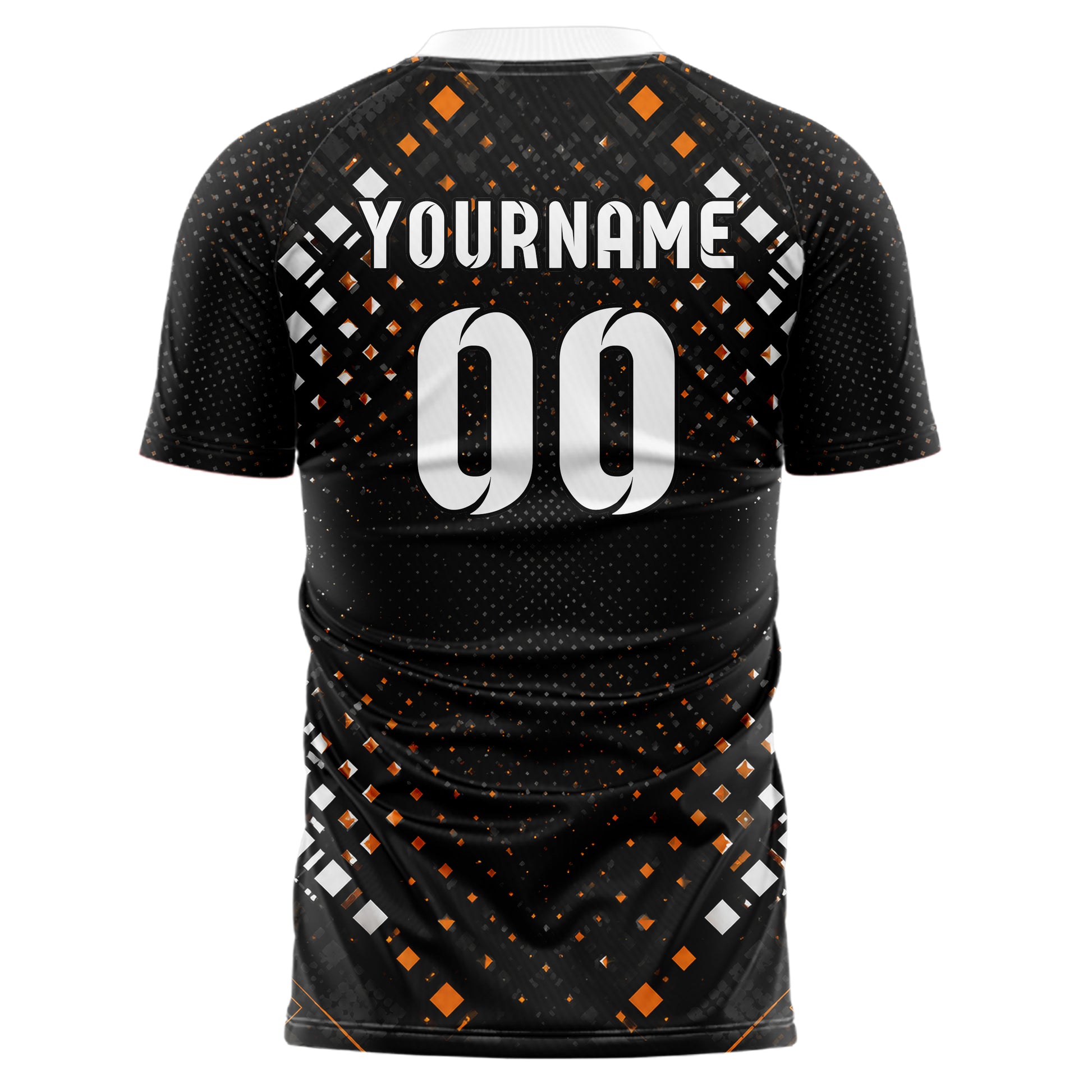 Schwarz dunkles Rauten Micro to Macro Gradient Design 01-0412 individuelles Fußballtrikot back