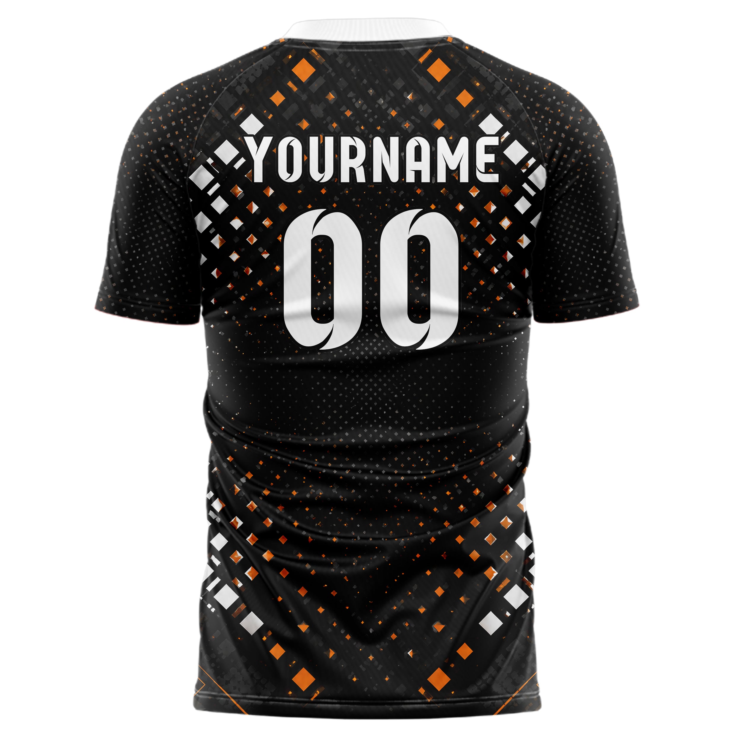 Schwarz dunkles Rauten Micro to Macro Gradient Design 01-0412 individuelles Fußballtrikot back