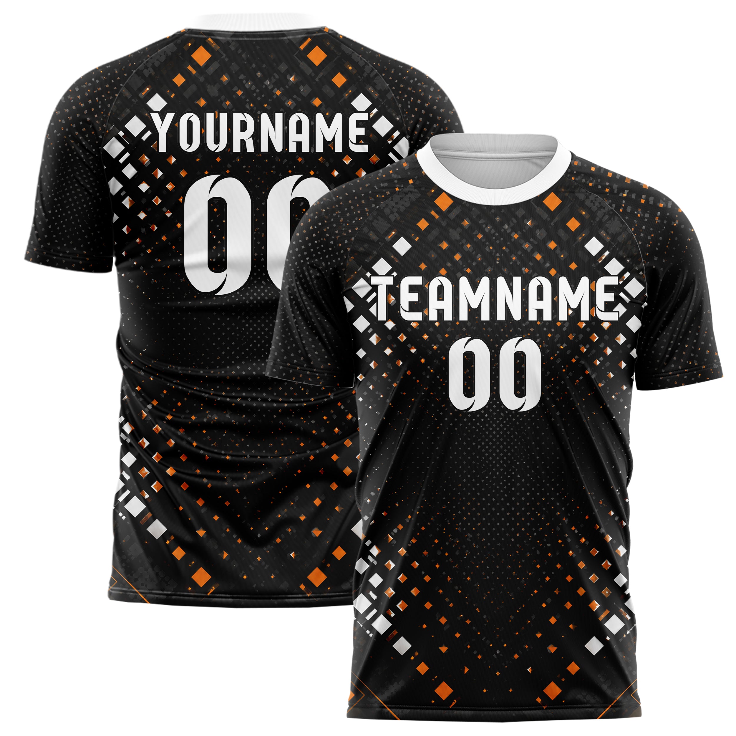 Schwarz dunkles Rauten Micro to Macro Gradient Design 01-0412 individuelles Fußballtrikot main
