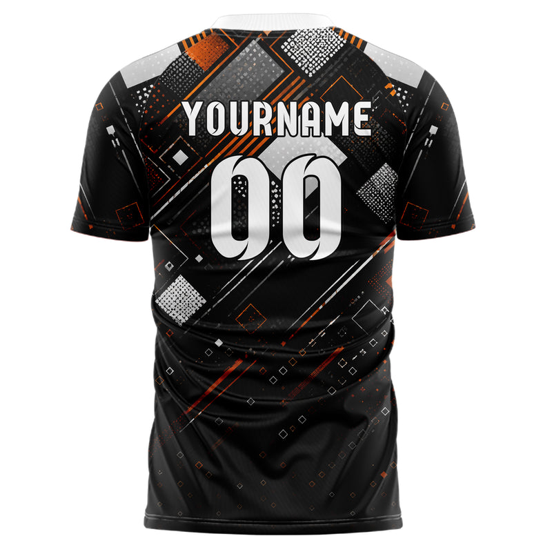 Schwarz dunkles Rauten dichter Verlauf von oben Design 01-0256 individuelles Fußballtrikot back