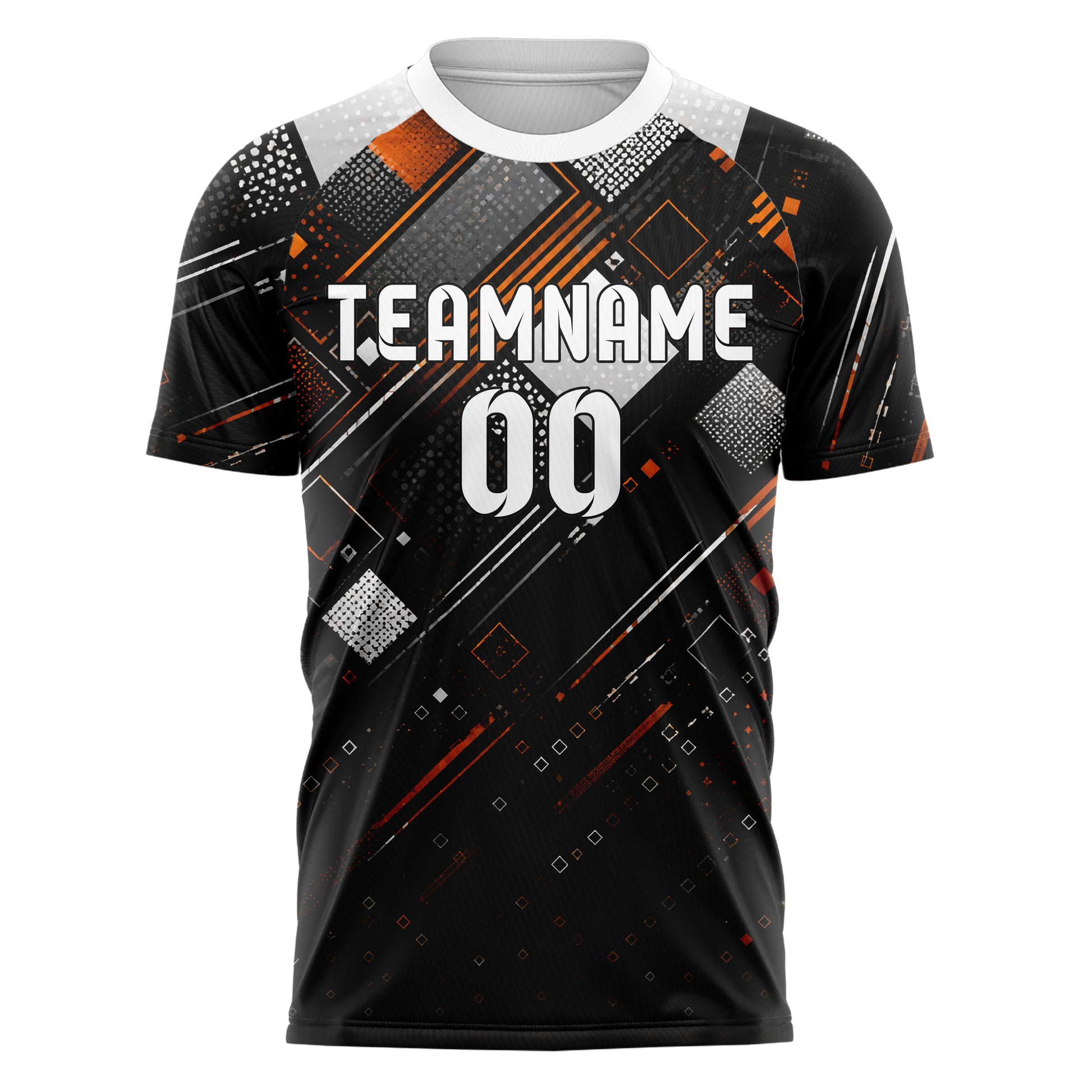 Schwarz dunkles Rauten dichter Verlauf von oben Design 01-0256 individuelles Fußballtrikot front