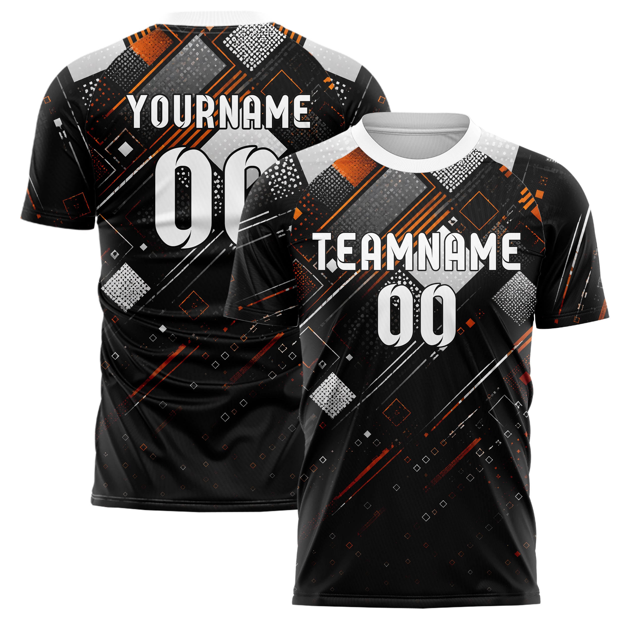 Schwarz dunkles Rauten dichter Verlauf von oben Design 01-0256 individuelles Fußballtrikot main