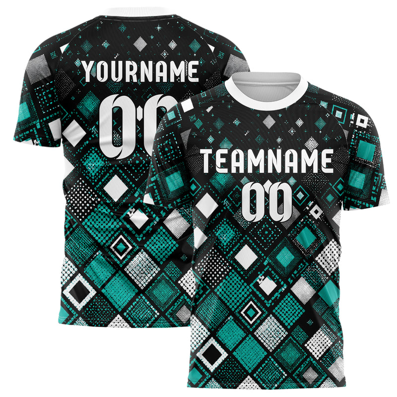 Schwarz lebendiges Rauten dichter Verlauf von unten Design 01-0047 individuelles Fußballtrikot main