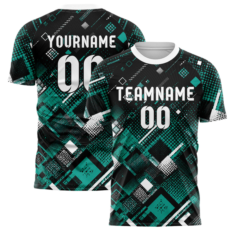 Schwarz lebendiges Rauten dichter Verlauf von unten Design 01-0479 individuelles Fußballtrikot main