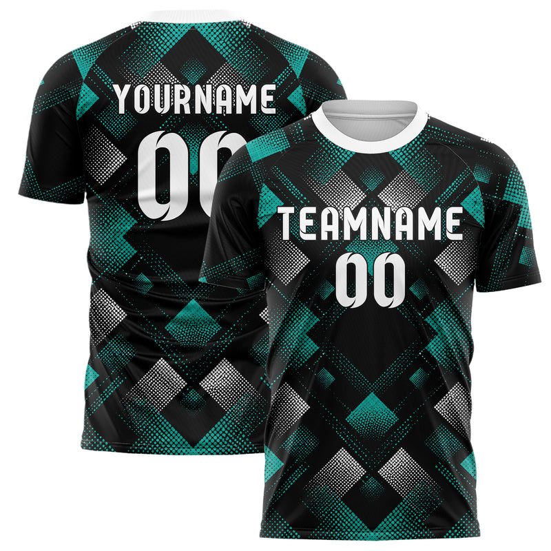 Schwarz lebendiges Rauten diagonale Tessellation Design 01-0410 individuelles Fußballtrikot main