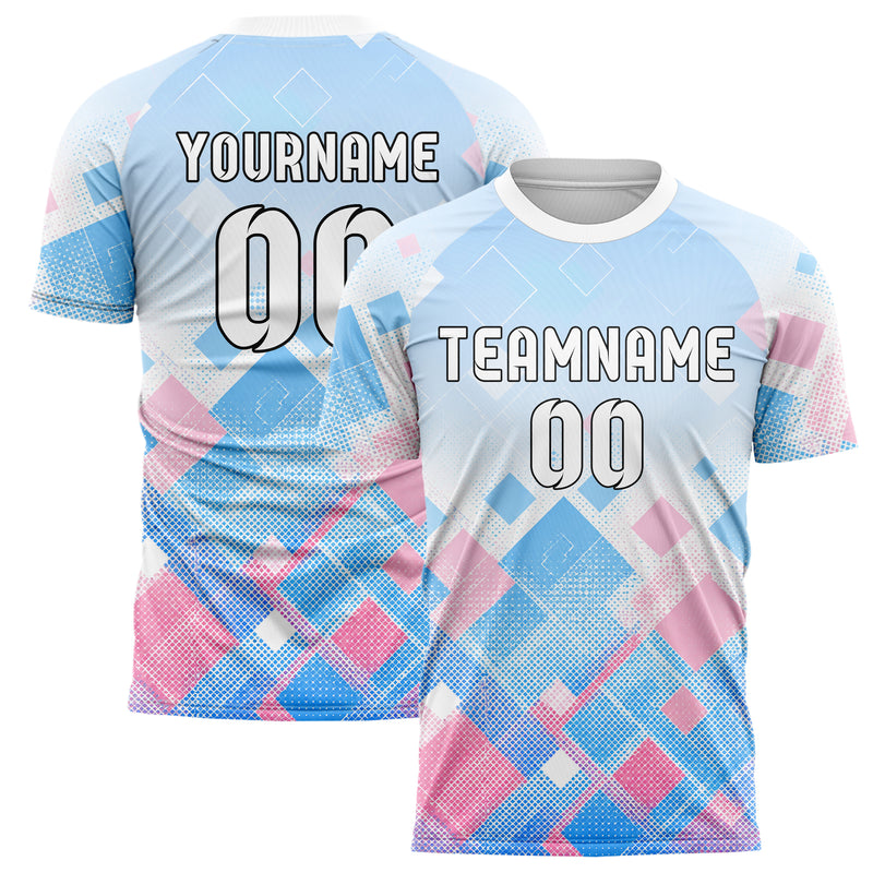 Himmelblau pastelliges Rauten dichter Verlauf von unten Design 01-0431 individuelles Fußballtrikot main