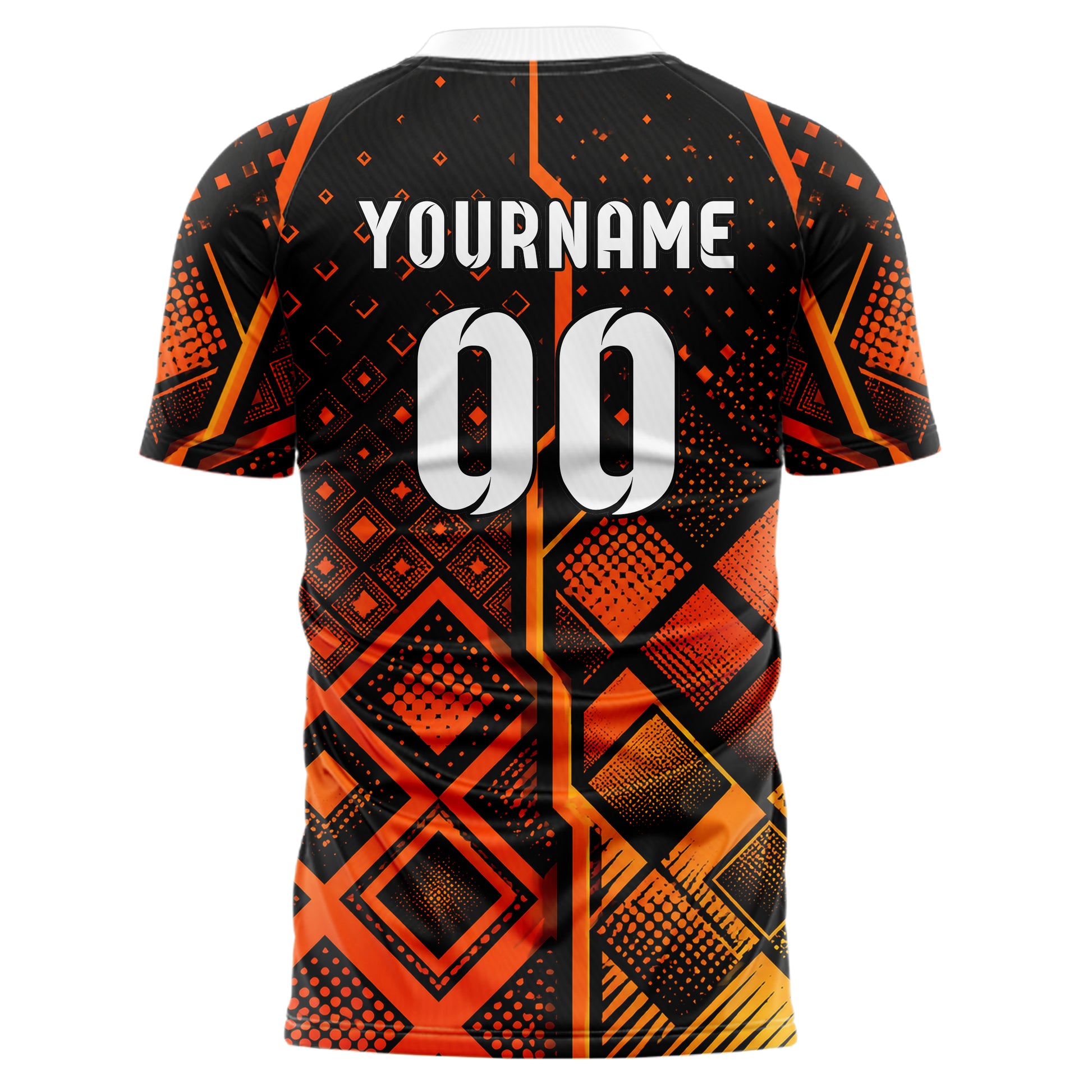 Schwarz dunkles Rauten dichter Verlauf von unten Design 01-0143 individuelles Fußballtrikot back